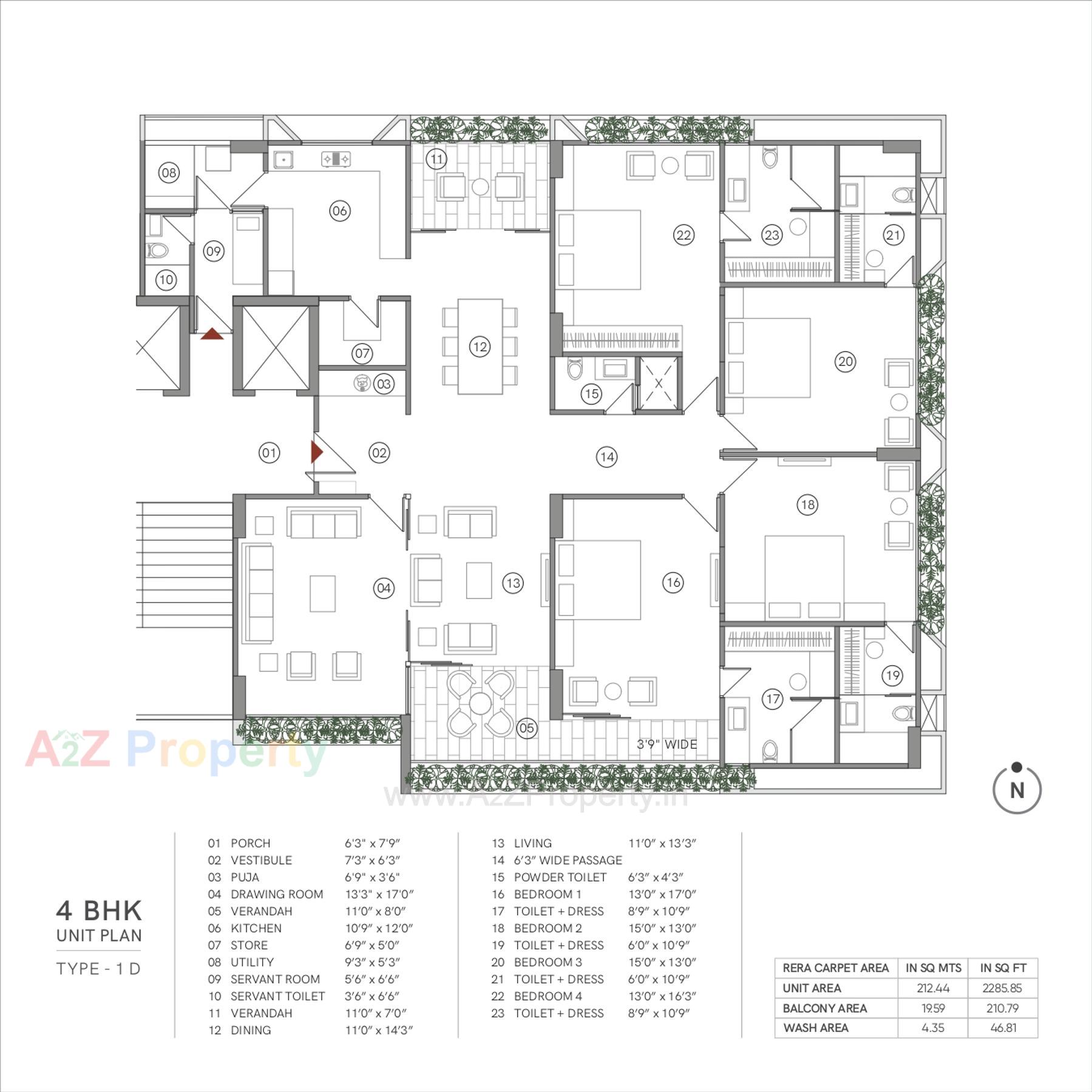 Layout of real estate project Avant located at Bodakdev, Ahmedabad, Gujarat