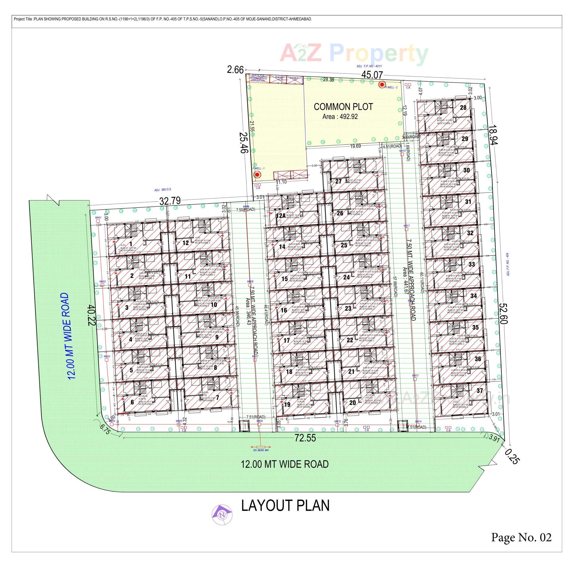 Layout of real estate project Awadh Homes located at Sanand, Ahmedabad, Gujarat