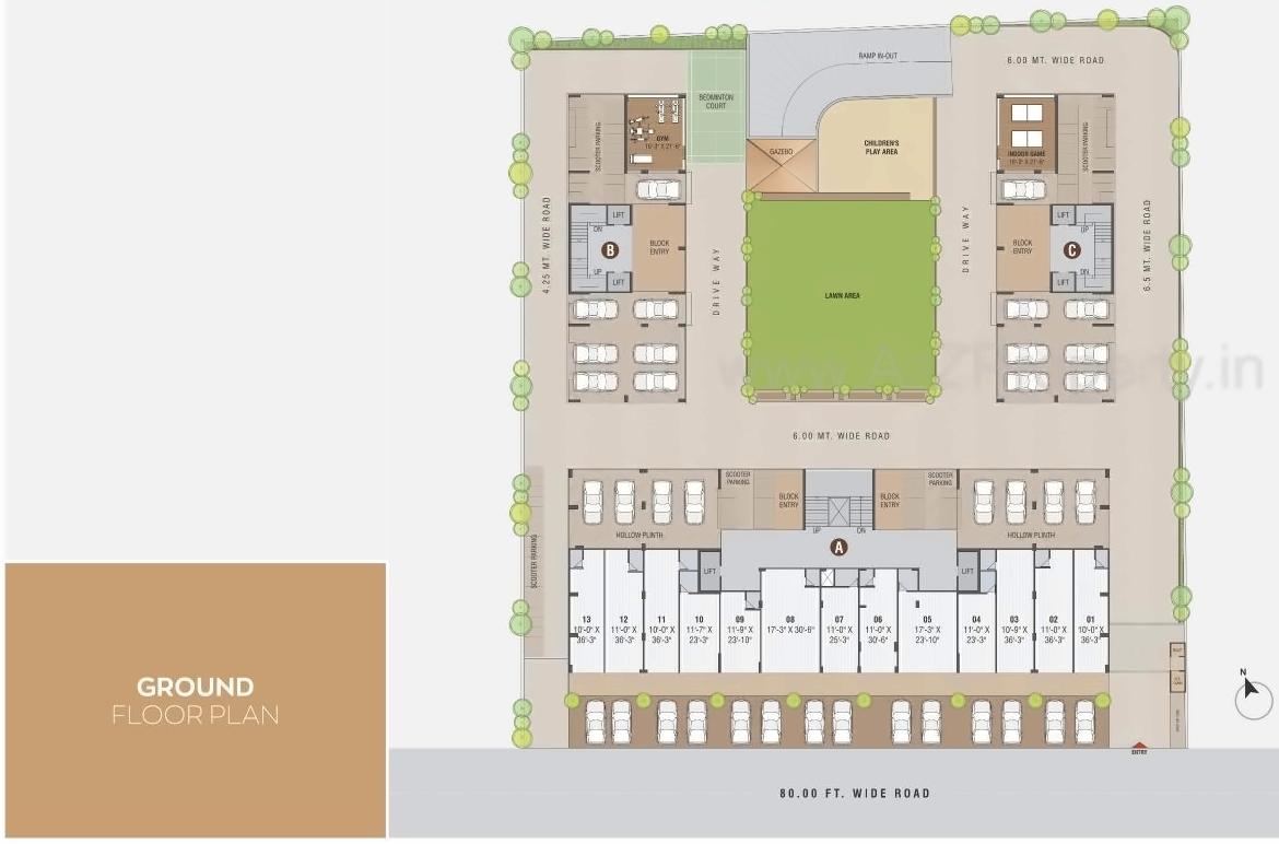Layout of real estate project Awadh Prangan located at Ahmedabad, Ahmedabad, Gujarat