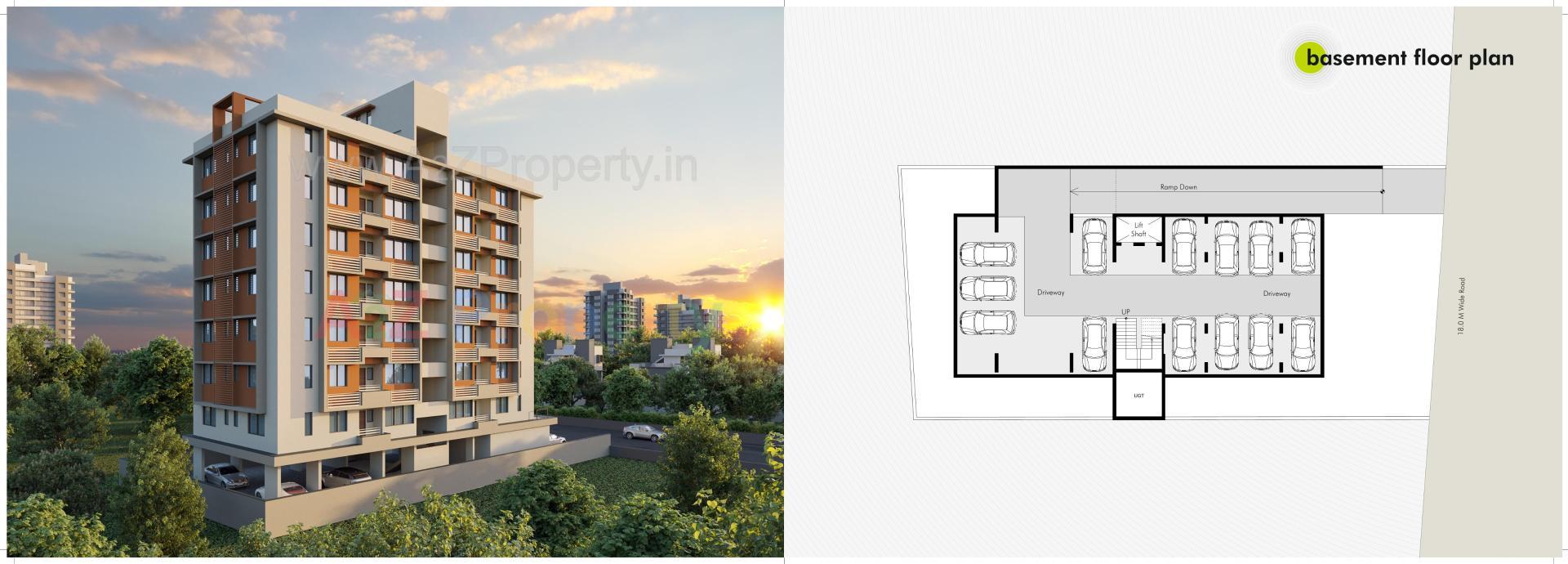 Layout of real estate project B/entice located at Ghuma, Ahmedabad, Gujarat