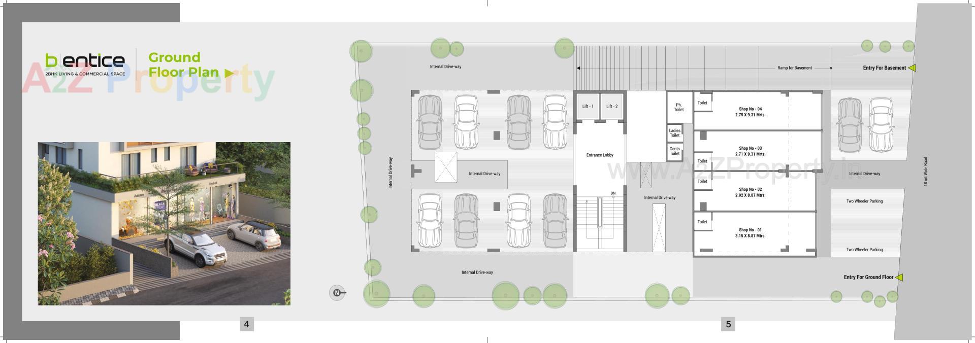 Layout of real estate project B/entice located at Ghuma, Ahmedabad, Gujarat