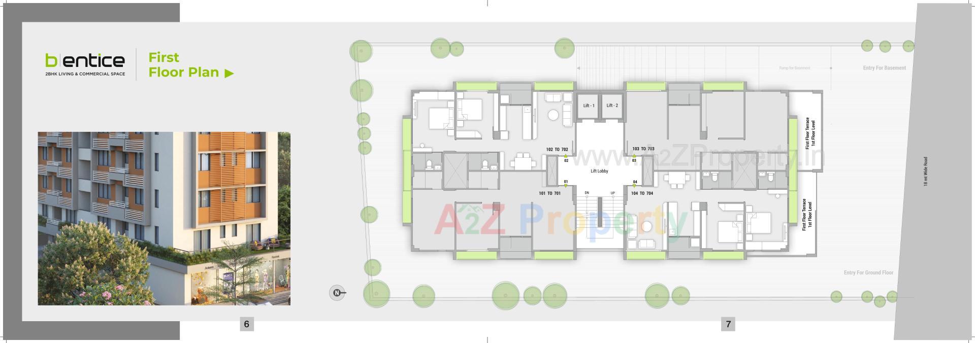 Layout of real estate project B/entice located at Ghuma, Ahmedabad, Gujarat