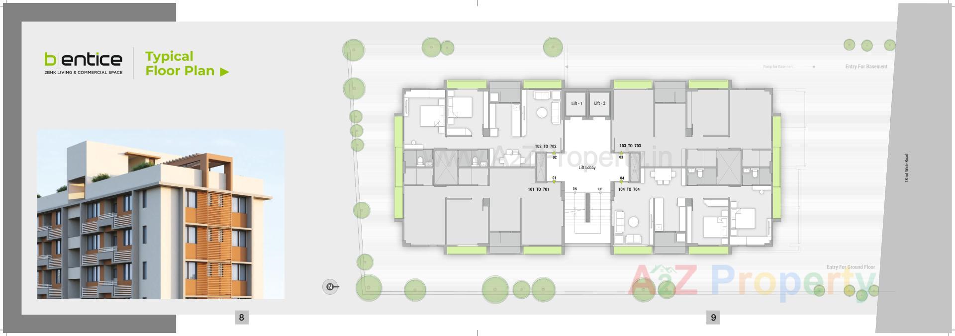 Layout of real estate project B/entice located at Ghuma, Ahmedabad, Gujarat