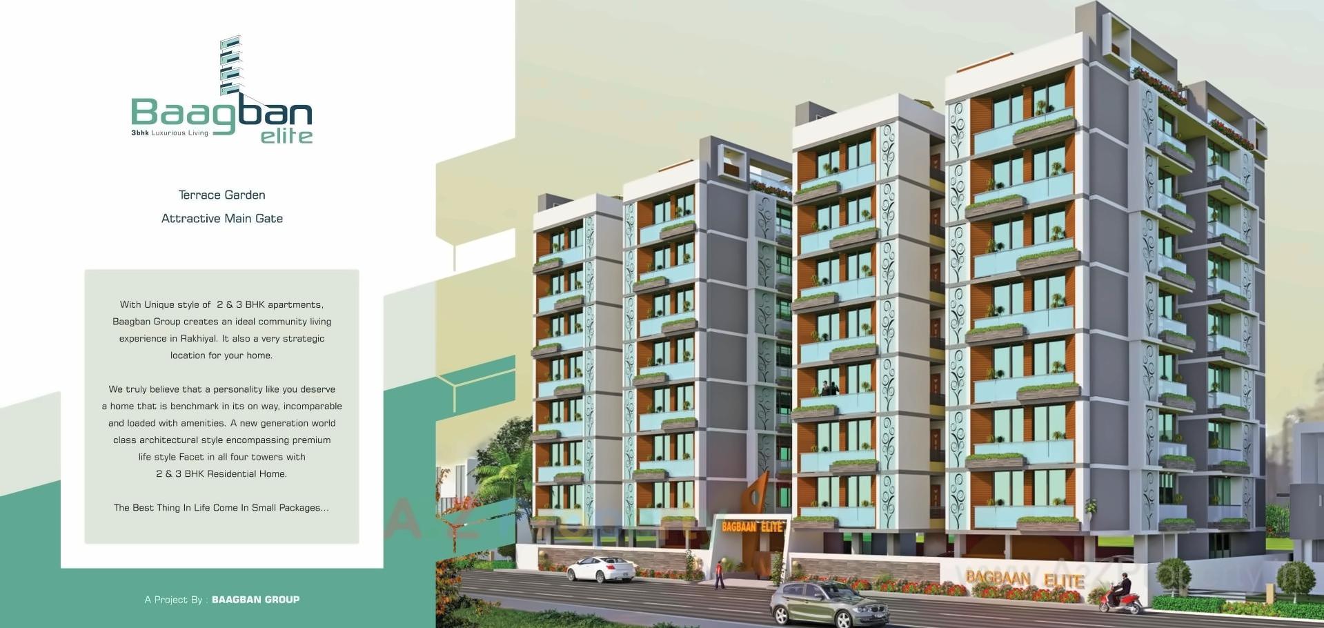 3D Elevation of real estate project Baagban Elite (block H+i J+k) located at Rakhial, Ahmedabad, Gujarat