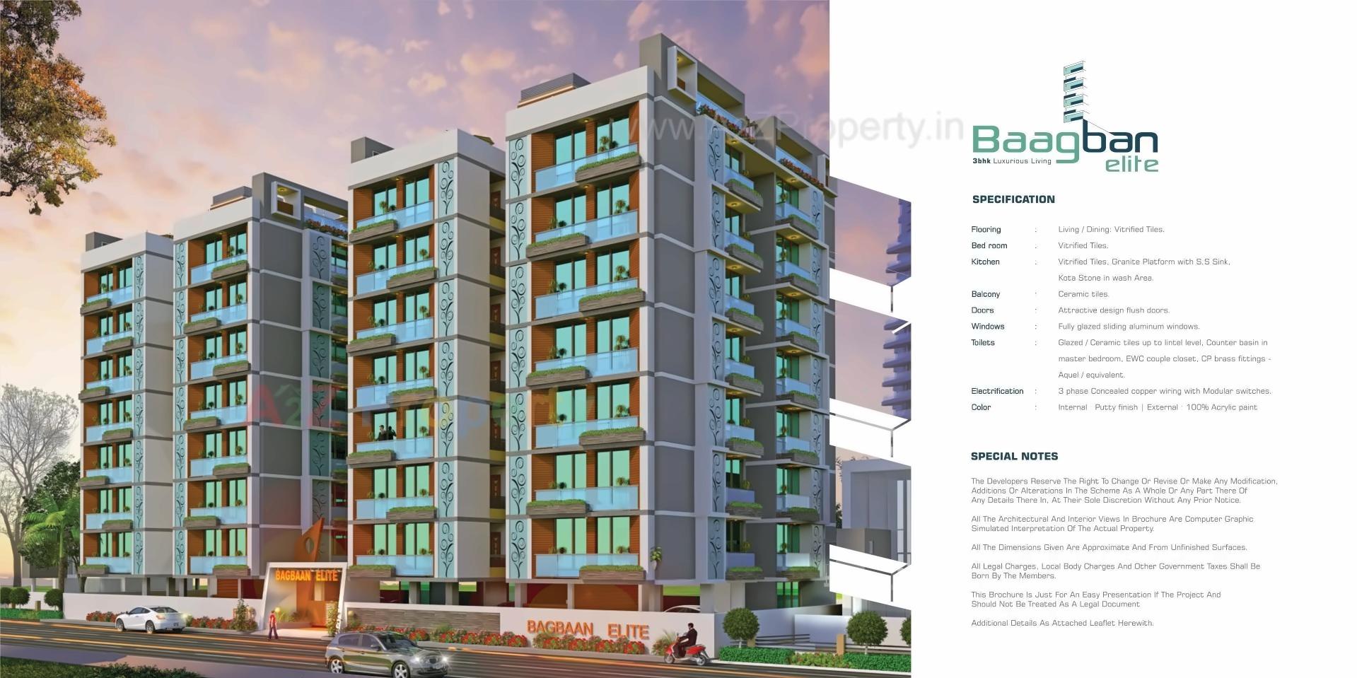 3D Elevation of real estate project Baagban Elite (block H+i J+k) located at Rakhial, Ahmedabad, Gujarat