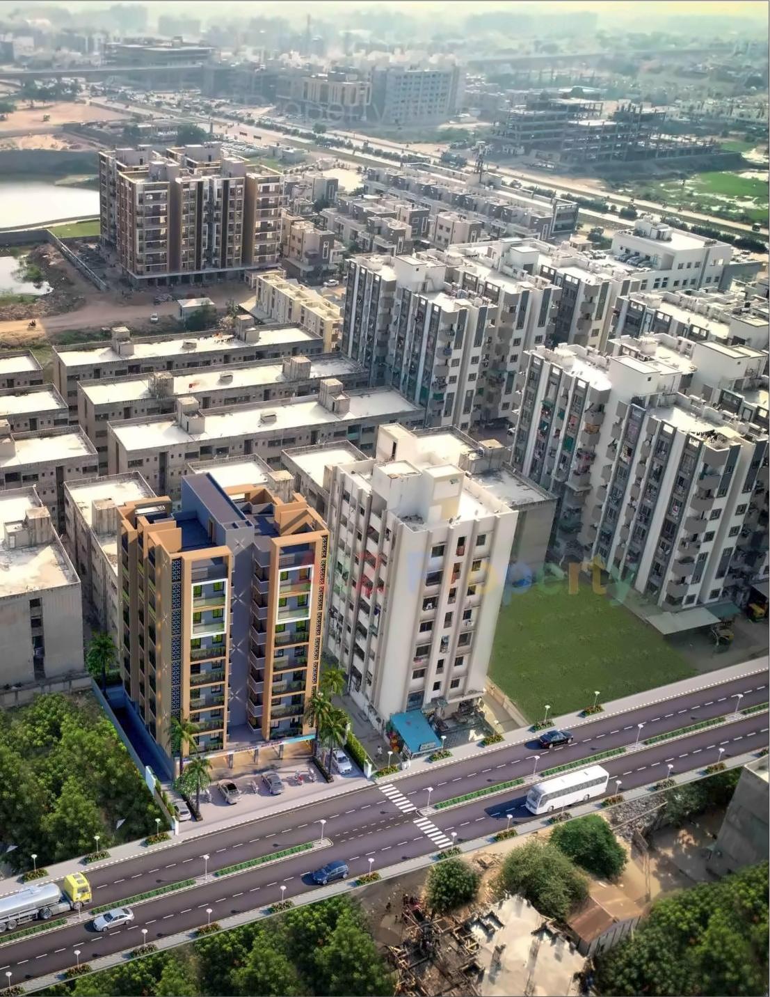 3D Elevation of real estate project Bapashree Heights located at Vastral, Ahmedabad, Gujarat