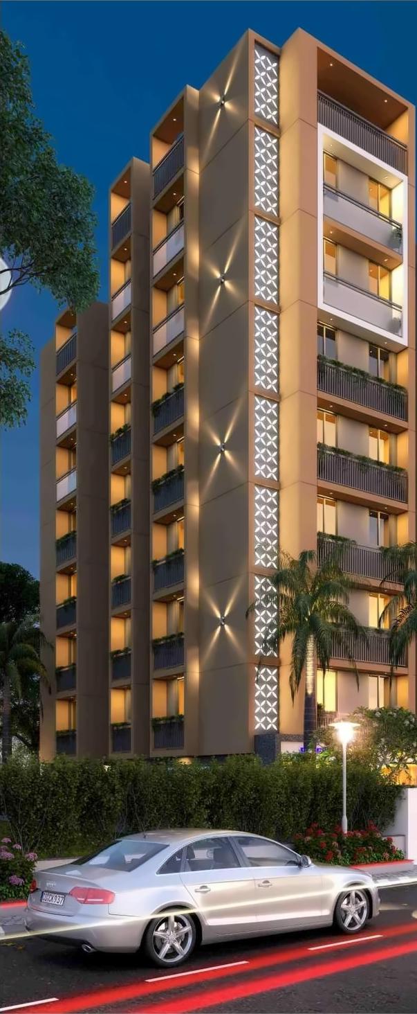 3D Elevation of real estate project Bapashree Heights located at Vastral, Ahmedabad, Gujarat