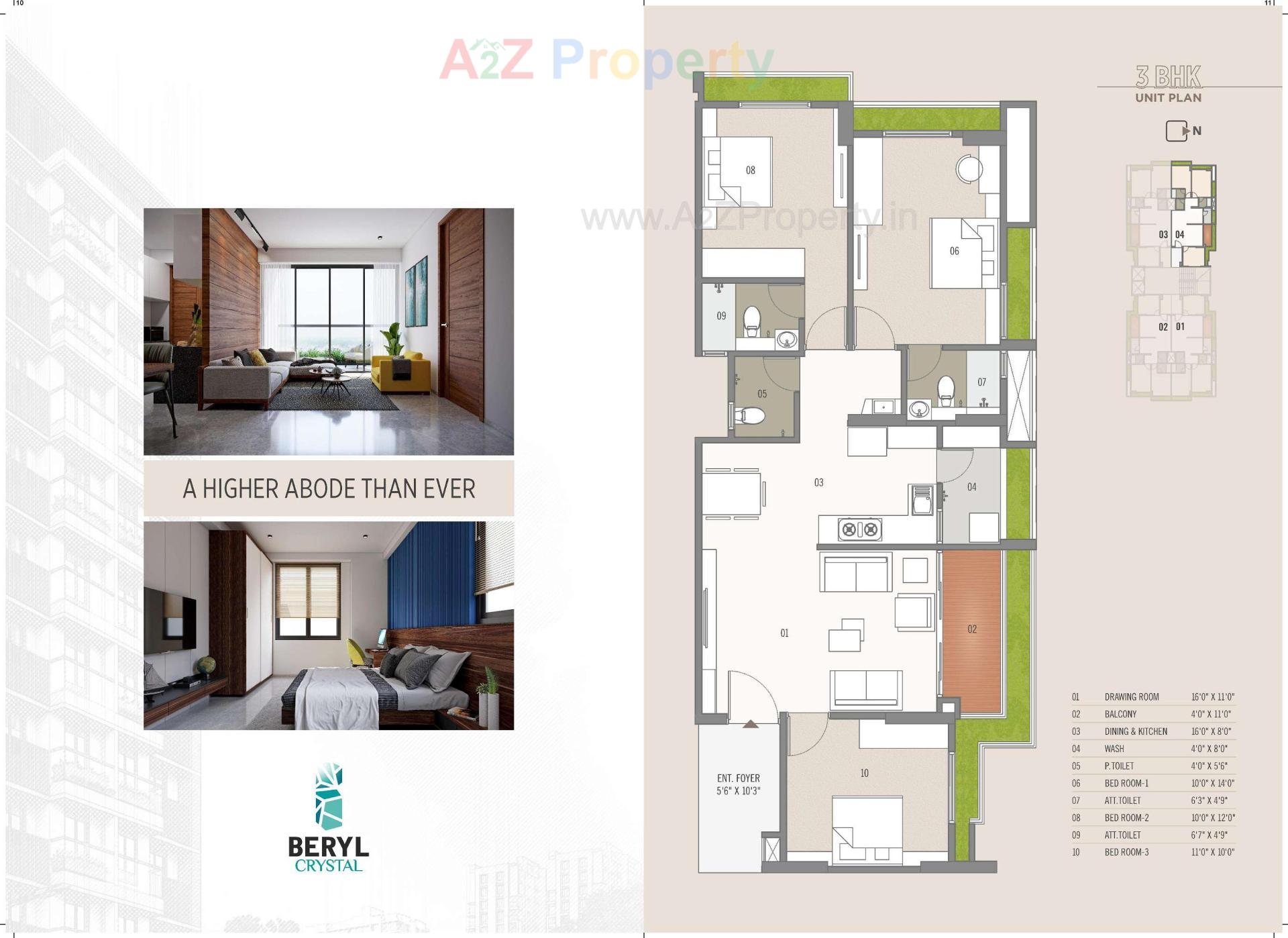Layout of real estate project Beryl Crystal located at Sola, Ahmedabad, Gujarat