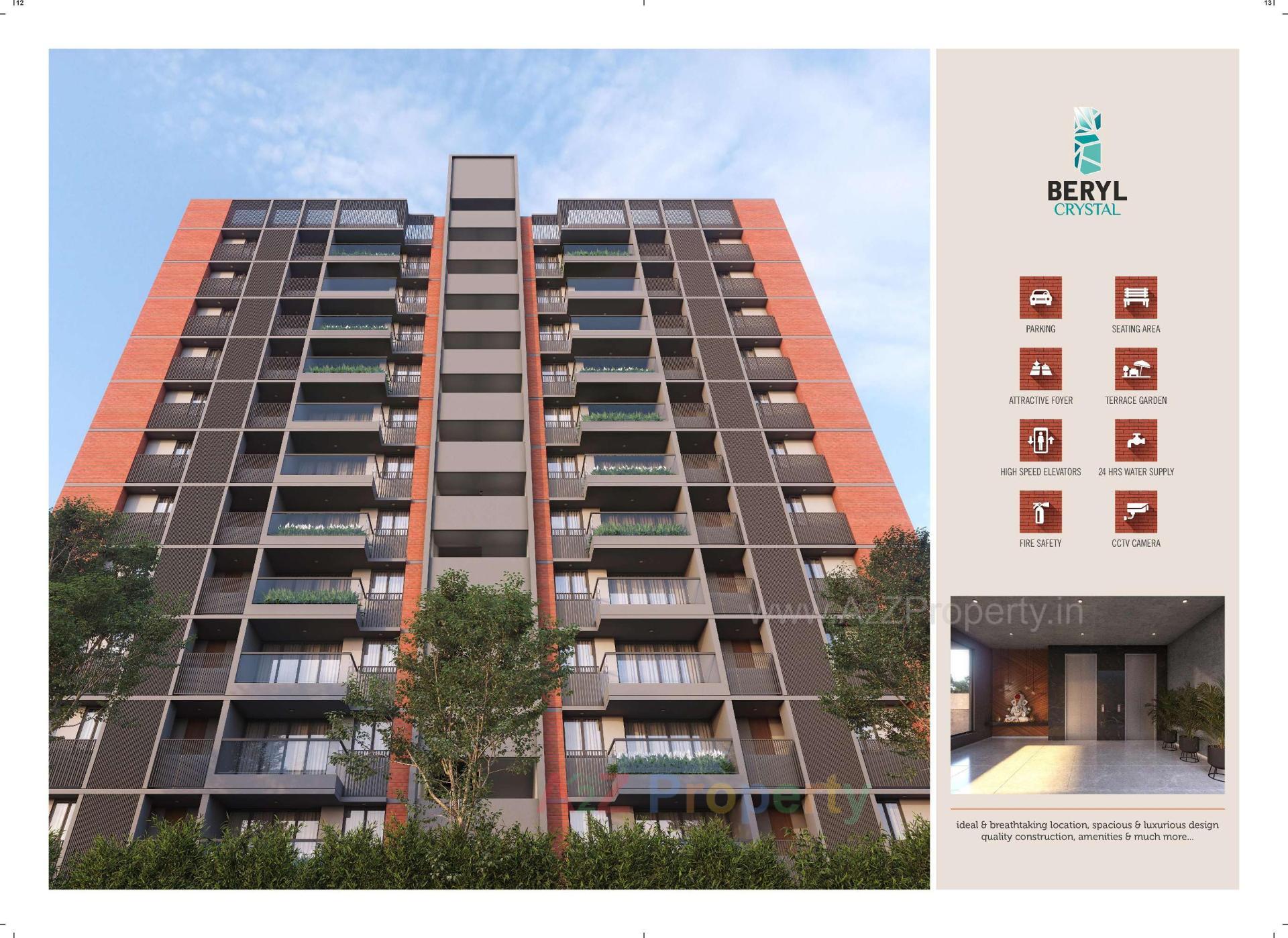 3D Elevation of real estate project Beryl Crystal located at Sola, Ahmedabad, Gujarat