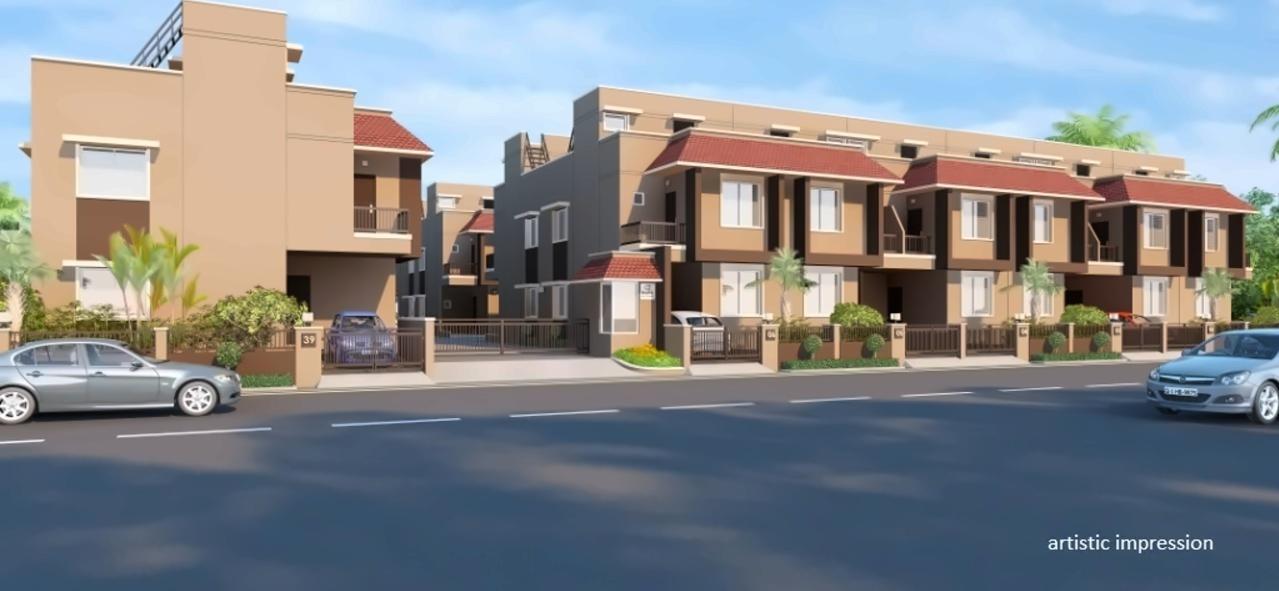 3D Elevation of real estate project Bhagirath South Park located at Lambha, Ahmedabad, Gujarat