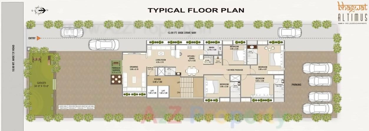 Layout of real estate project Bhagwat Altimus located at Thaltej, Ahmedabad, Gujarat