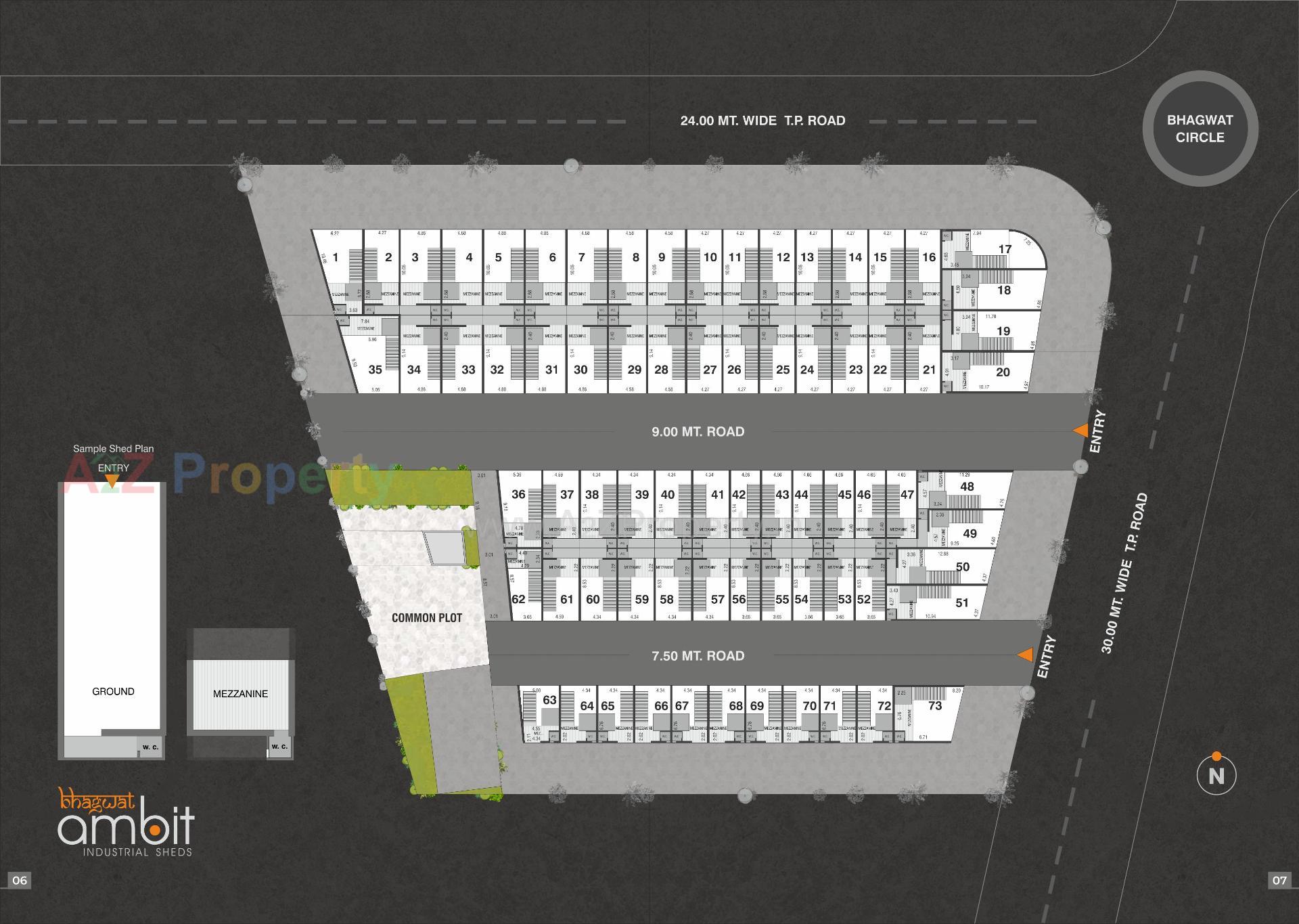 Layout of real estate project Bhagwat Ambit located at Kathwada, Ahmedabad, Gujarat