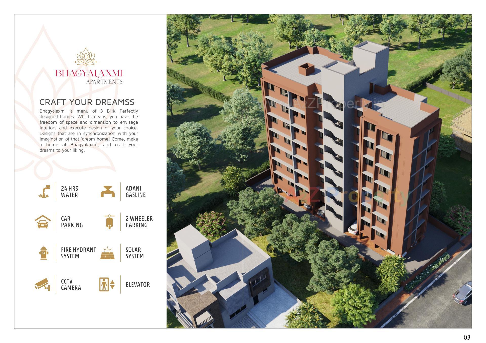 3D Elevation of real estate project Bhagyalaxmi Apartment located at Vasna, Ahmedabad, Gujarat