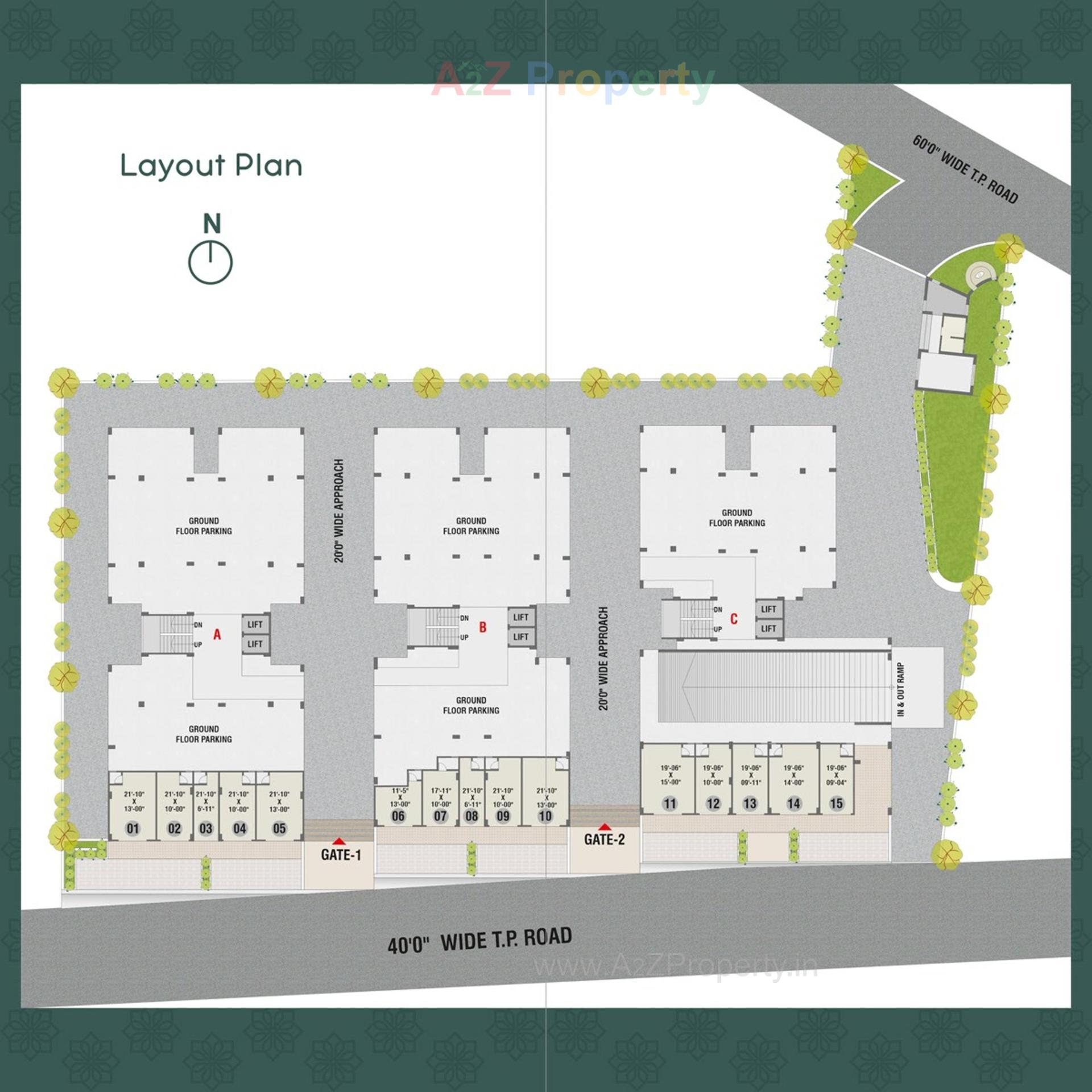 Layout of real estate project Bhakti Elegance located at Naroda, Ahmedabad, Gujarat