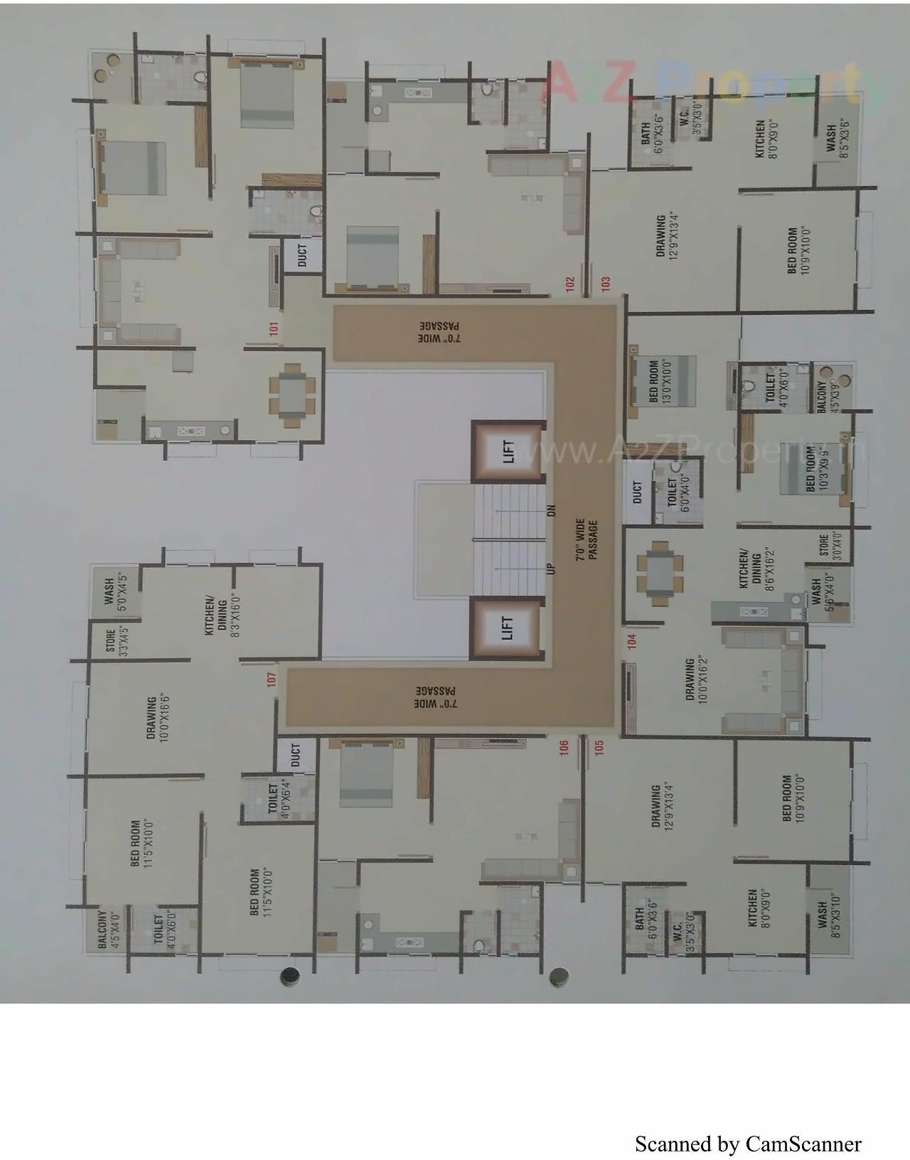 Layout of real estate project Bhaktikunj Heights located at Nikol, Ahmedabad, Gujarat
