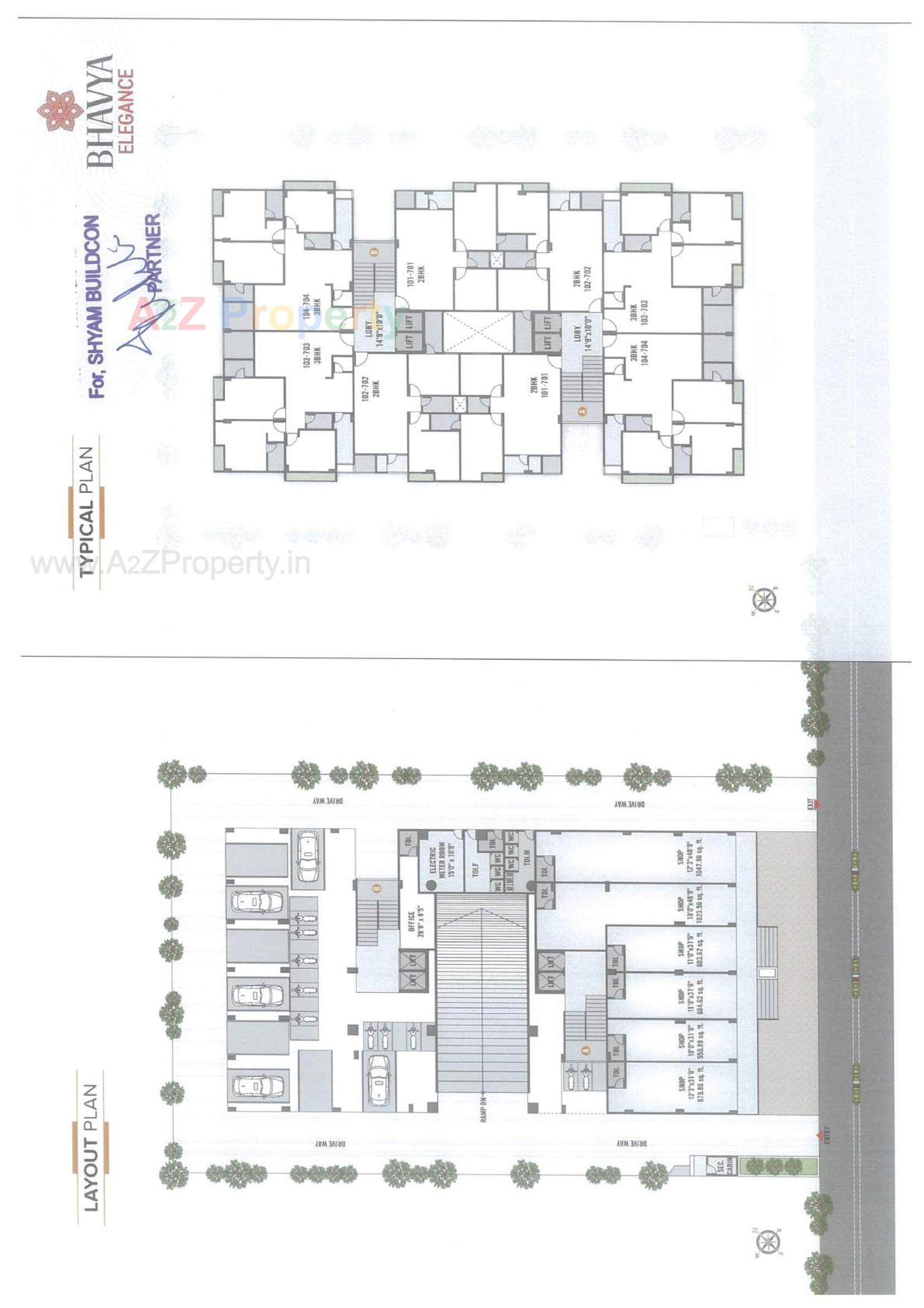Layout of real estate project Bhavya Elegance located at Vadaj, Ahmedabad, Gujarat