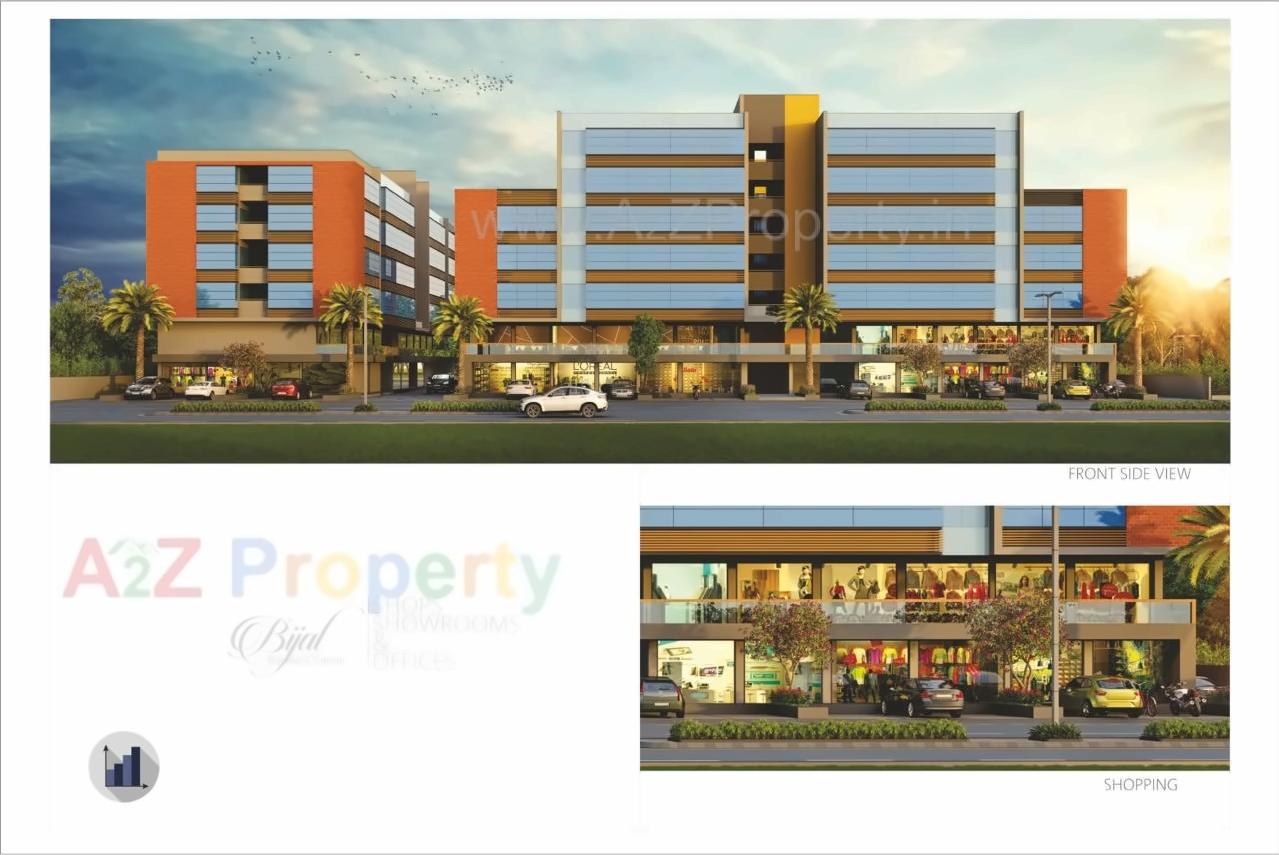 3D Elevation of real estate project Bijal Business Centre located at Aslali, Ahmedabad, Gujarat