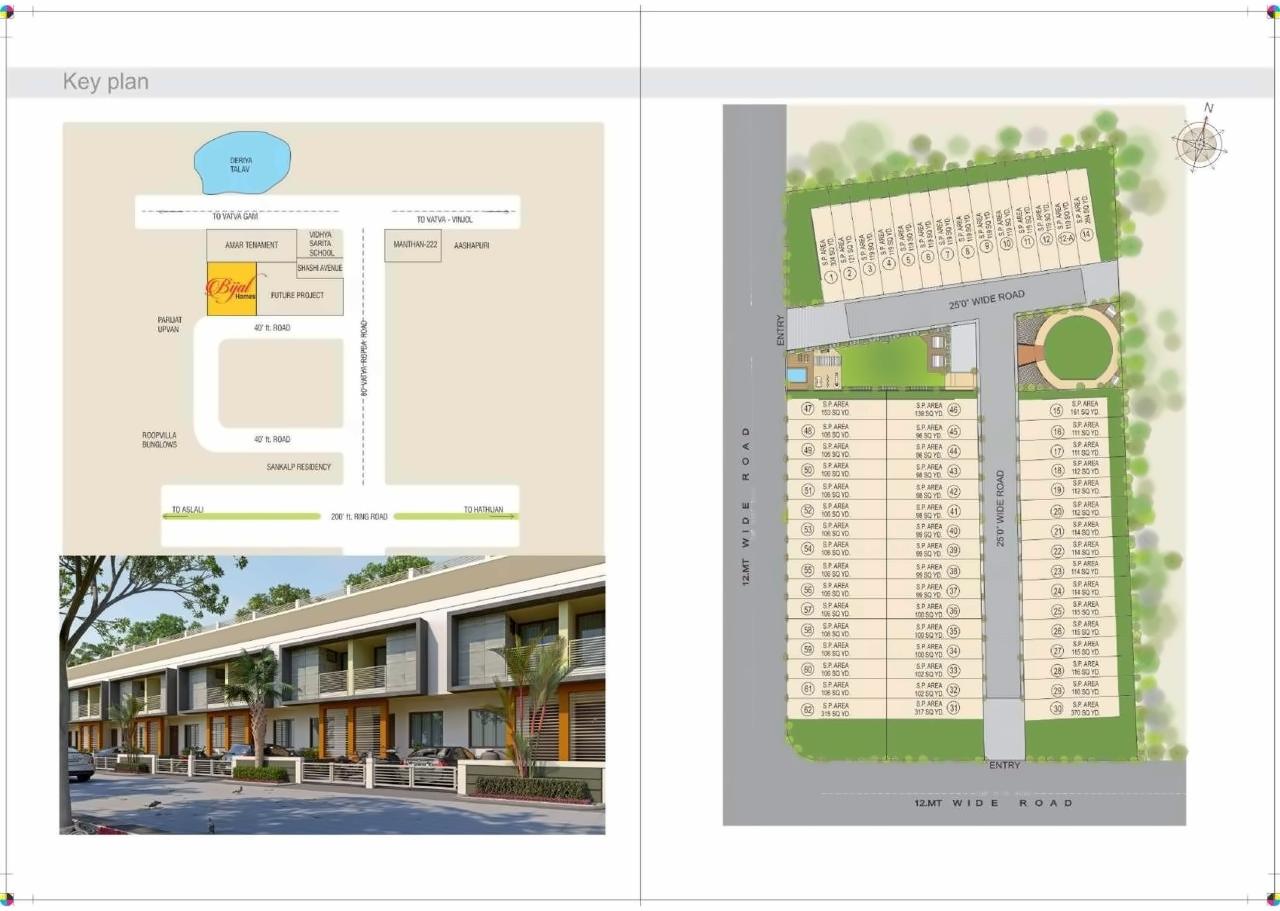 Layout of real estate project Bijal Homes located at Vatva, Ahmedabad, Gujarat