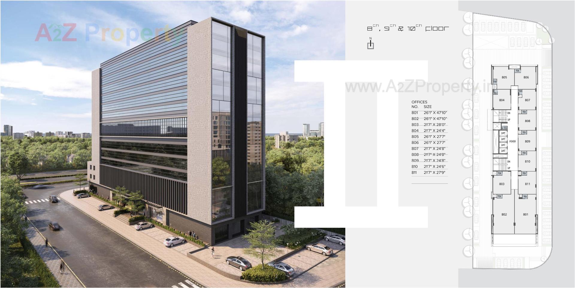 3D Elevation of real estate project Binori Bsquare located at Ambli, Ahmedabad, Gujarat