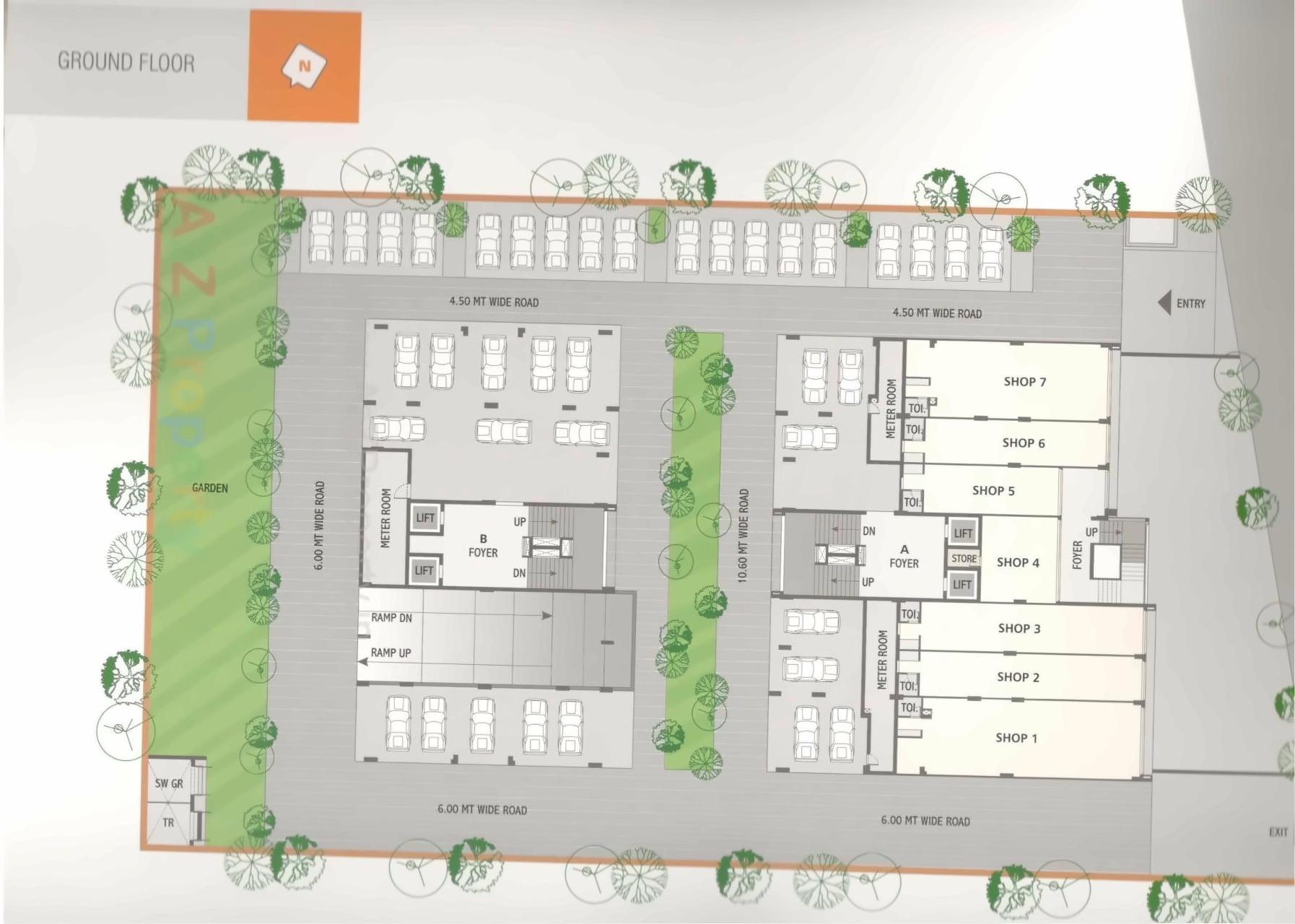 Layout of real estate project Binori Gracia located at Bopal, Ahmedabad, Gujarat