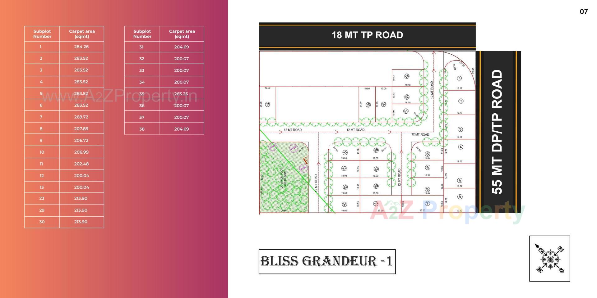 Layout of real estate project Bliss Grandeur located at Kadipur, Ahmedabad, Gujarat