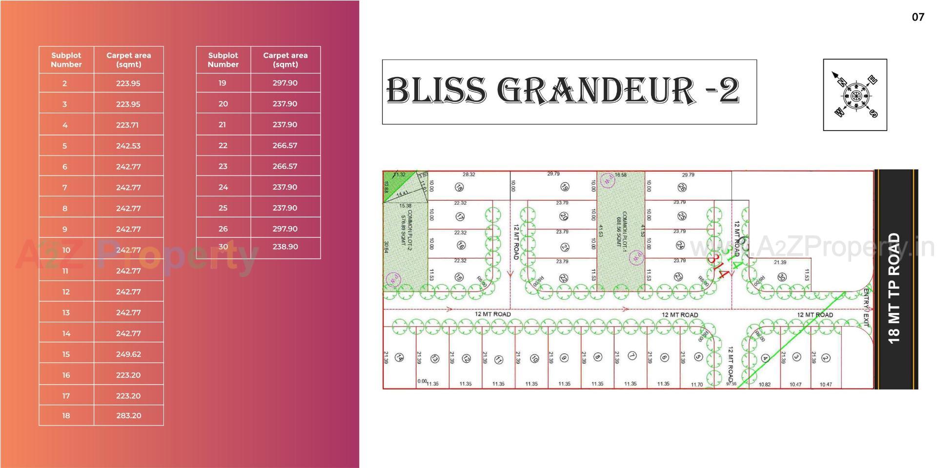 Layout of real estate project Bliss Grandeur located at Kadipur, Ahmedabad, Gujarat