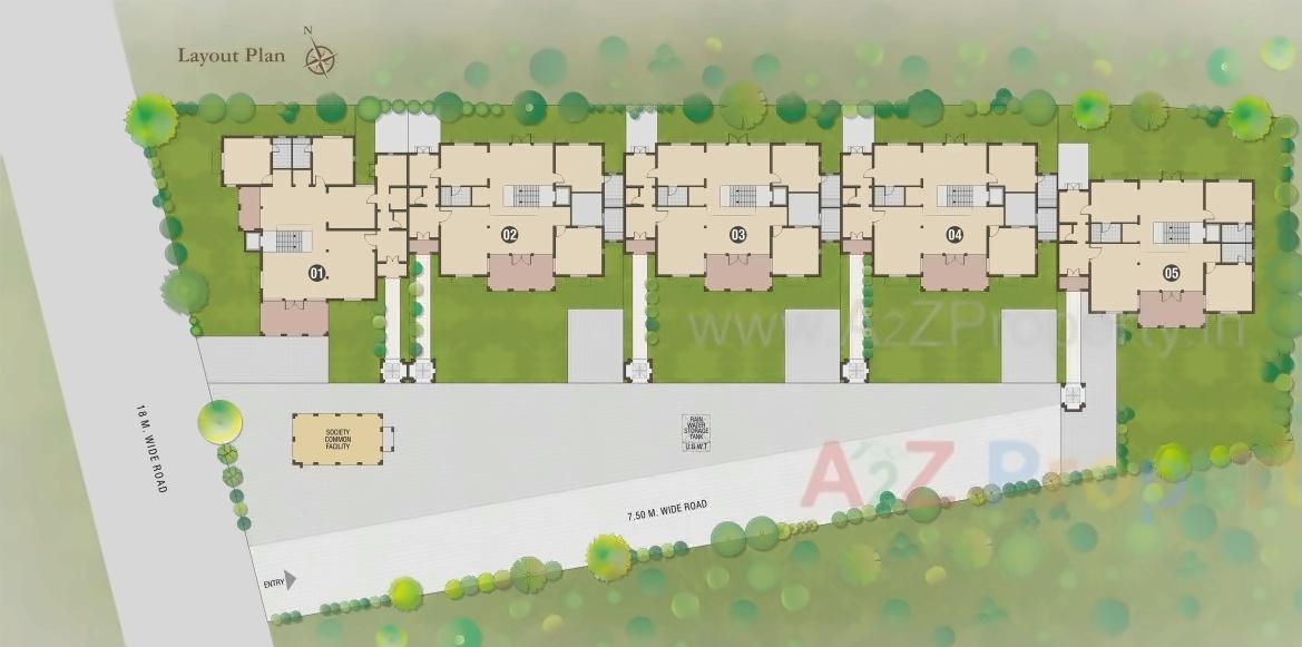 Layout of real estate project Blue Lotus Villas located at Shilaj, Ahmedabad, Gujarat