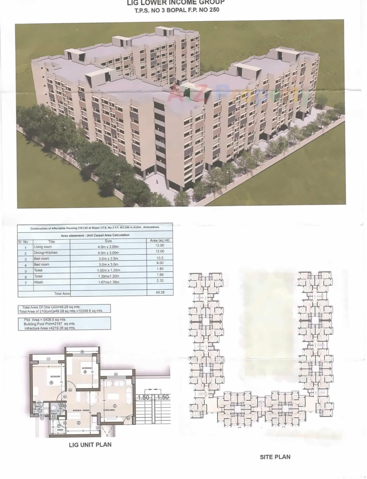 Layout of real estate project Bopal Fp 250 Lig located at Bopal, Ahmedabad, Gujarat