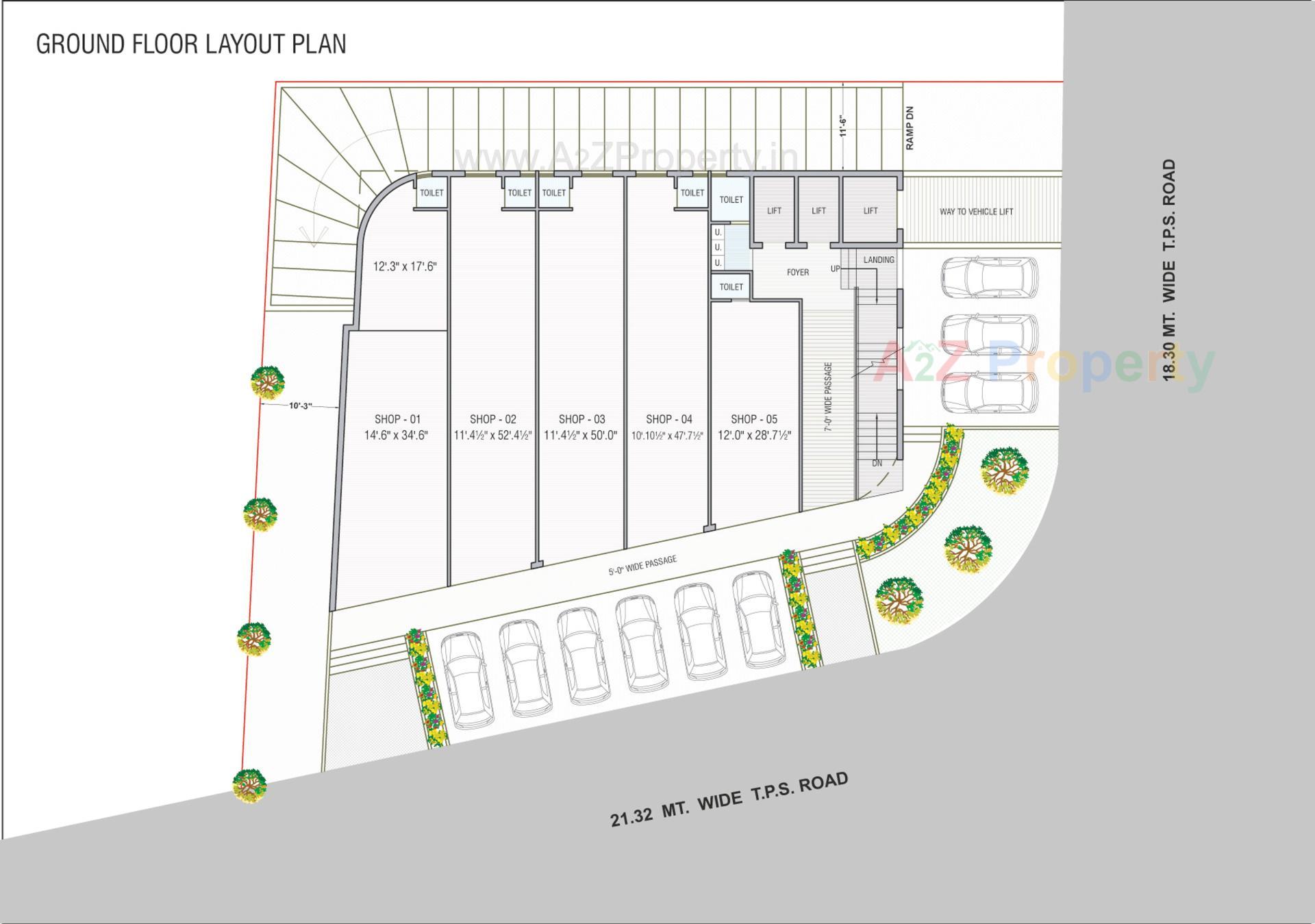 Layout of real estate project Business Square located at Khokhara, Ahmedabad, Gujarat