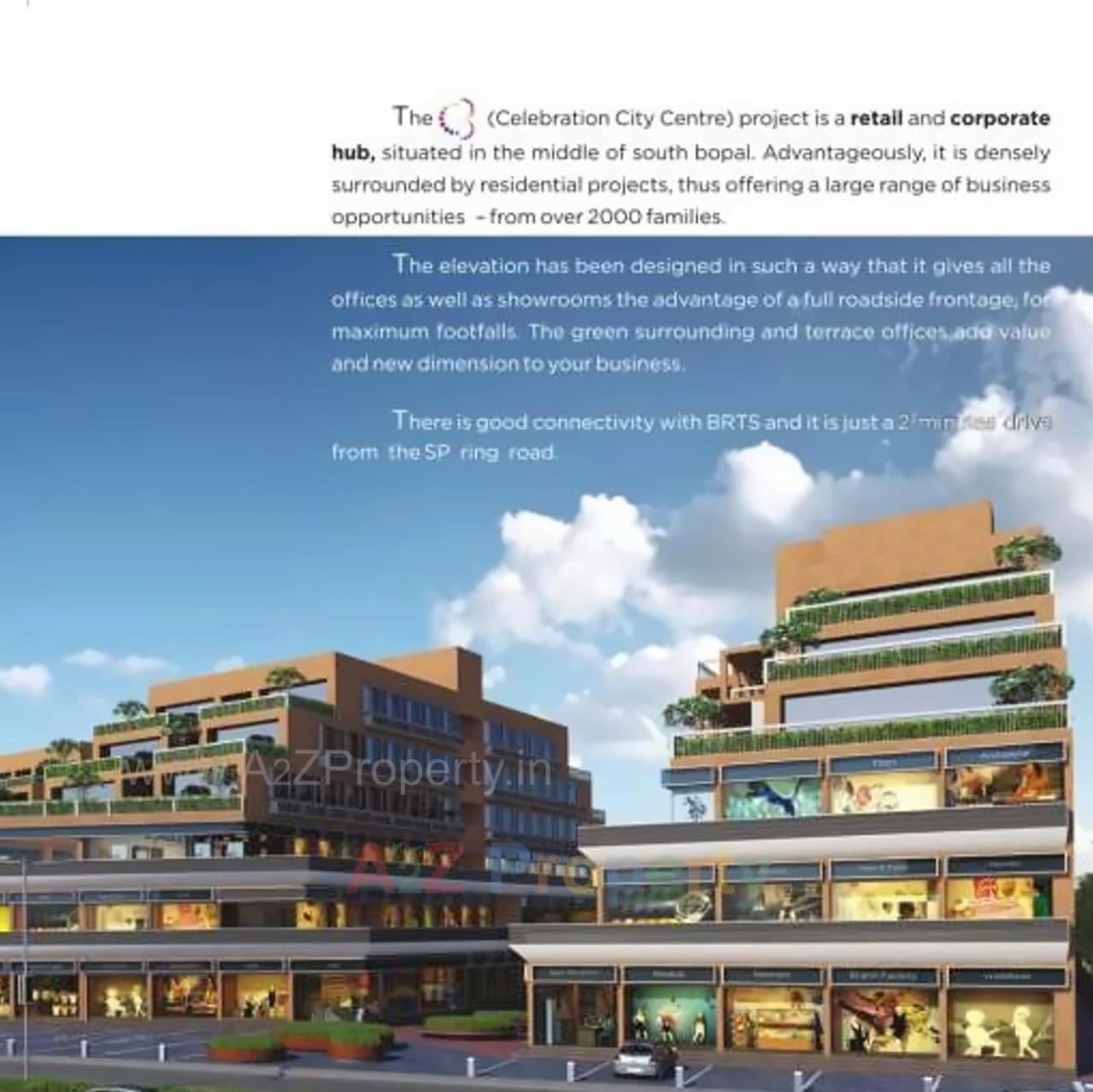 3D Elevation of real estate project C3 Celebration City Center located at Bopal, Ahmedabad, Gujarat