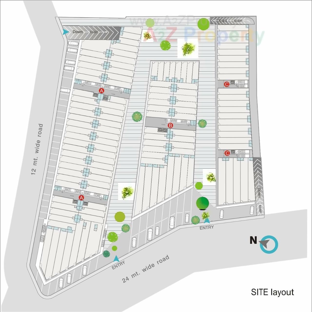 Layout of real estate project C3 Celebration City Center located at Bopal, Ahmedabad, Gujarat