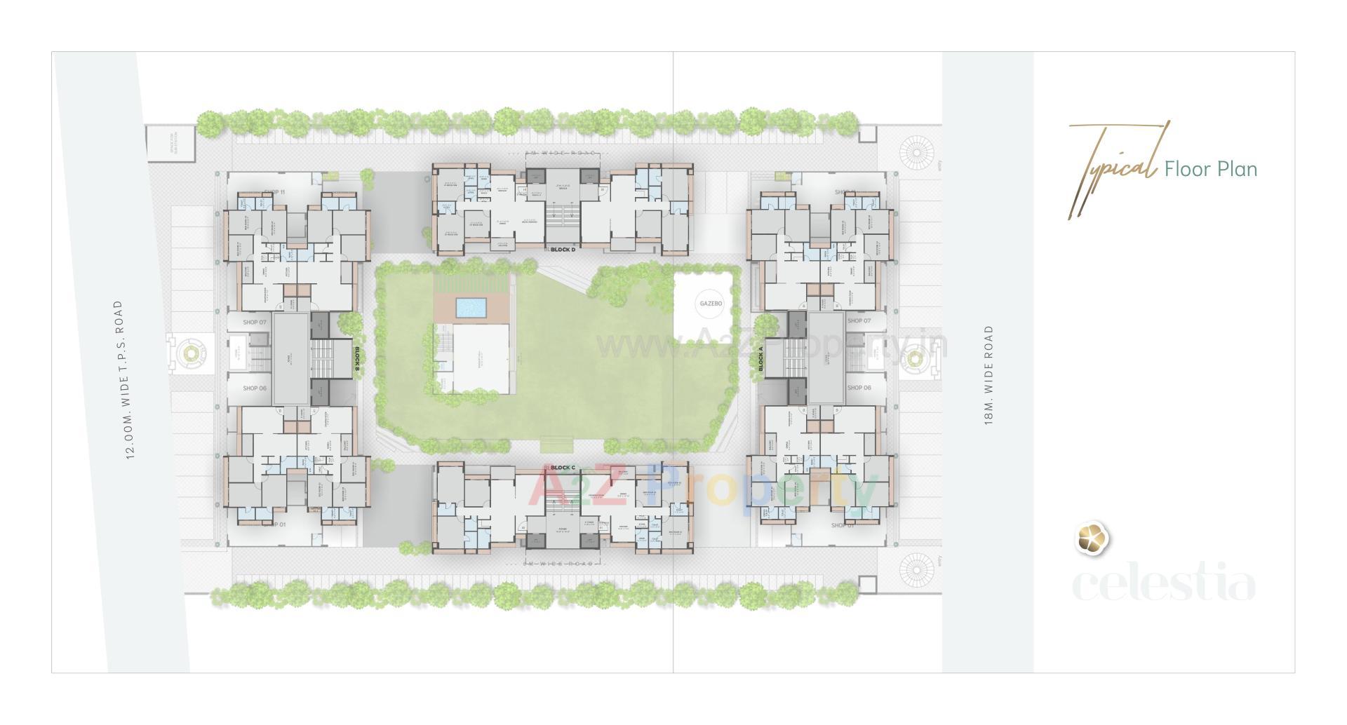 Layout of real estate project Celestia located at Vadaj, Ahmedabad, Gujarat