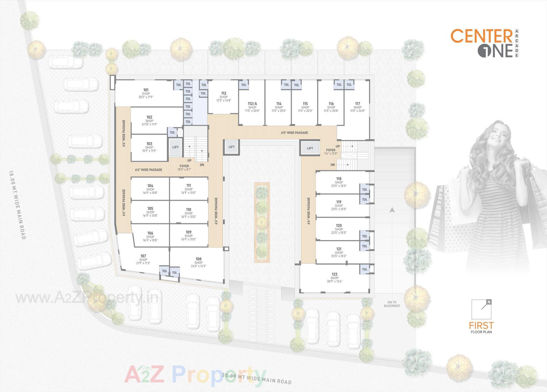 Layout of real estate project Center One Arcade located at Kathwada, Ahmedabad, Gujarat