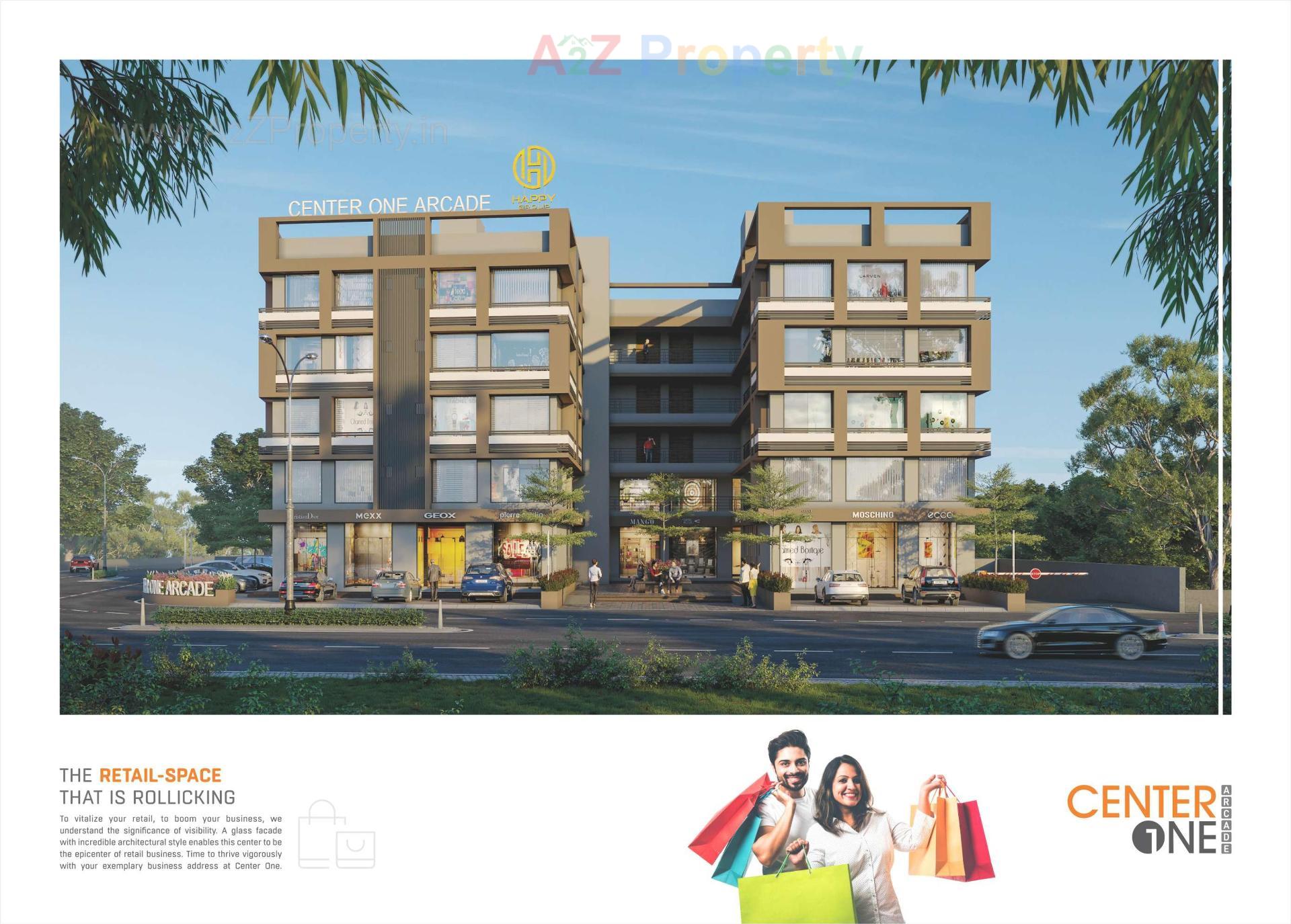 3D Elevation of real estate project Center One Arcade located at Kathwada, Ahmedabad, Gujarat