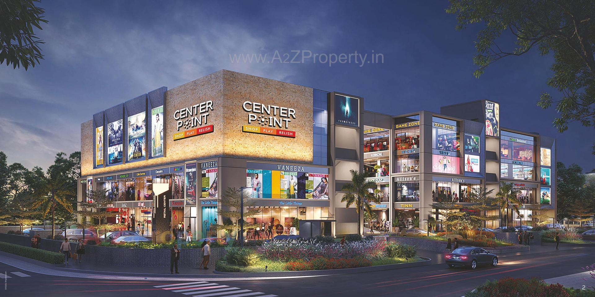 3D Elevation of real estate project Center Point located at Khodiyar, Ahmedabad, Gujarat