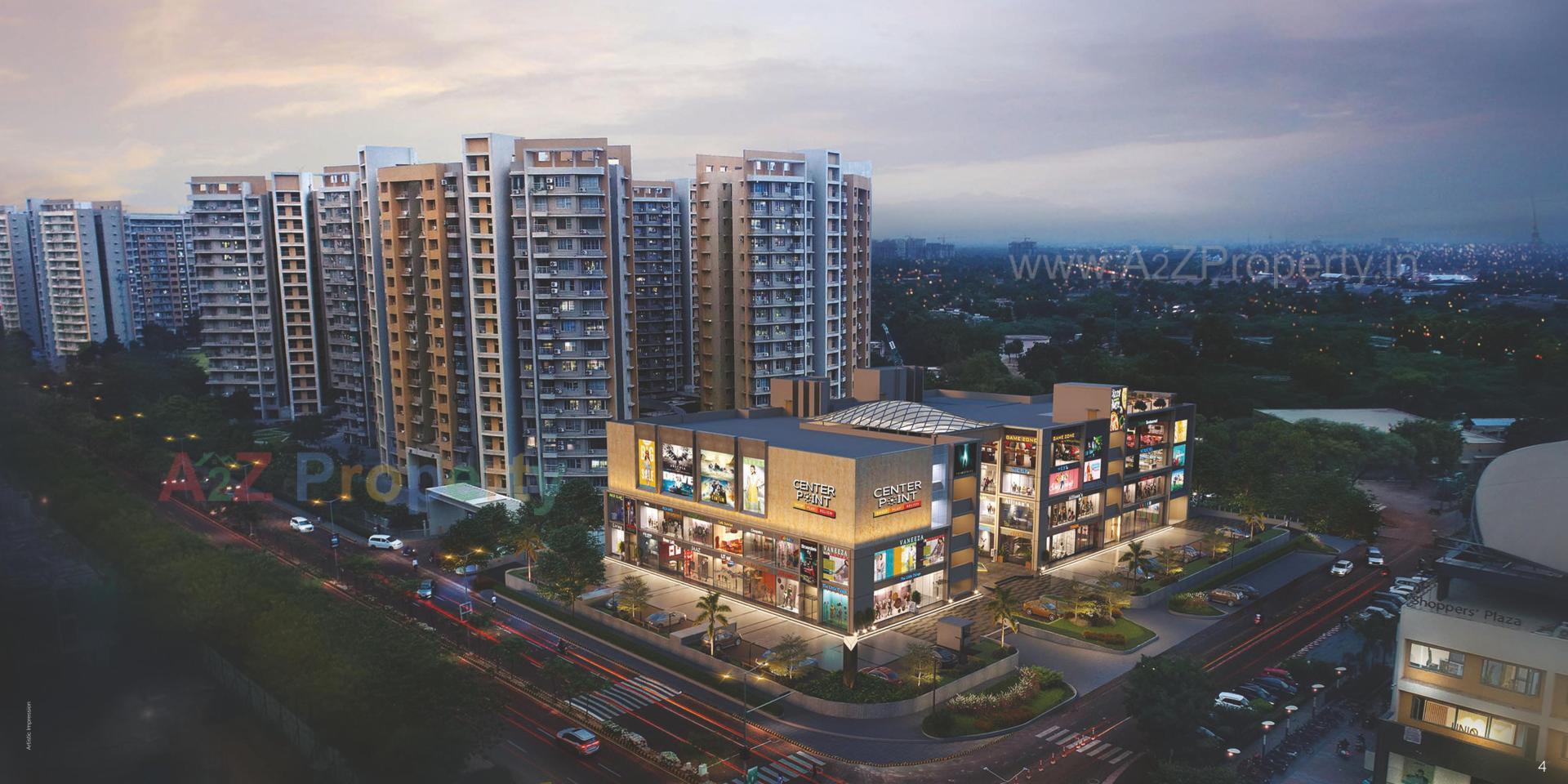 3D Elevation of real estate project Center Point located at Khodiyar, Ahmedabad, Gujarat