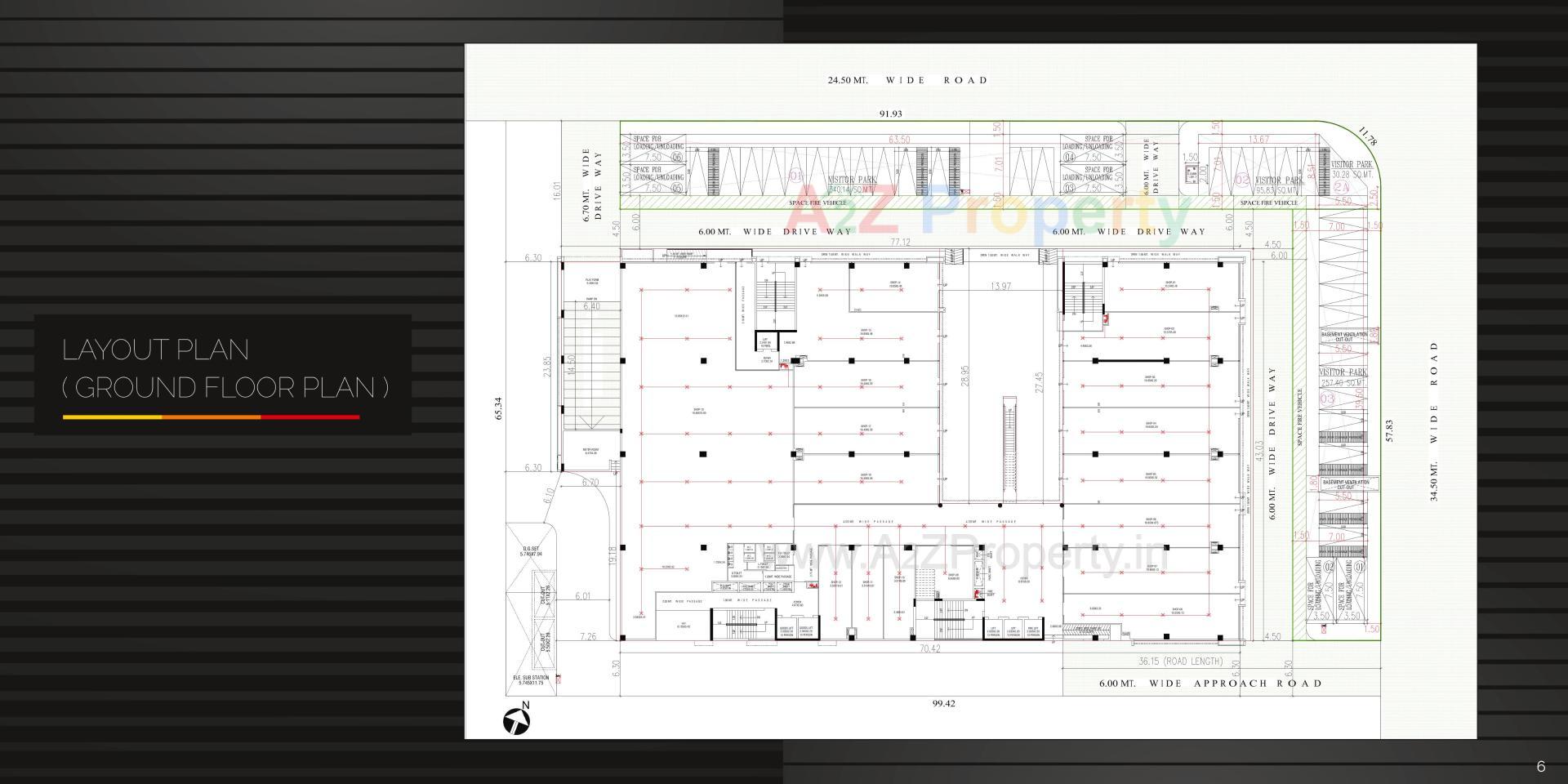 Layout of real estate project Center Point located at Khodiyar, Ahmedabad, Gujarat