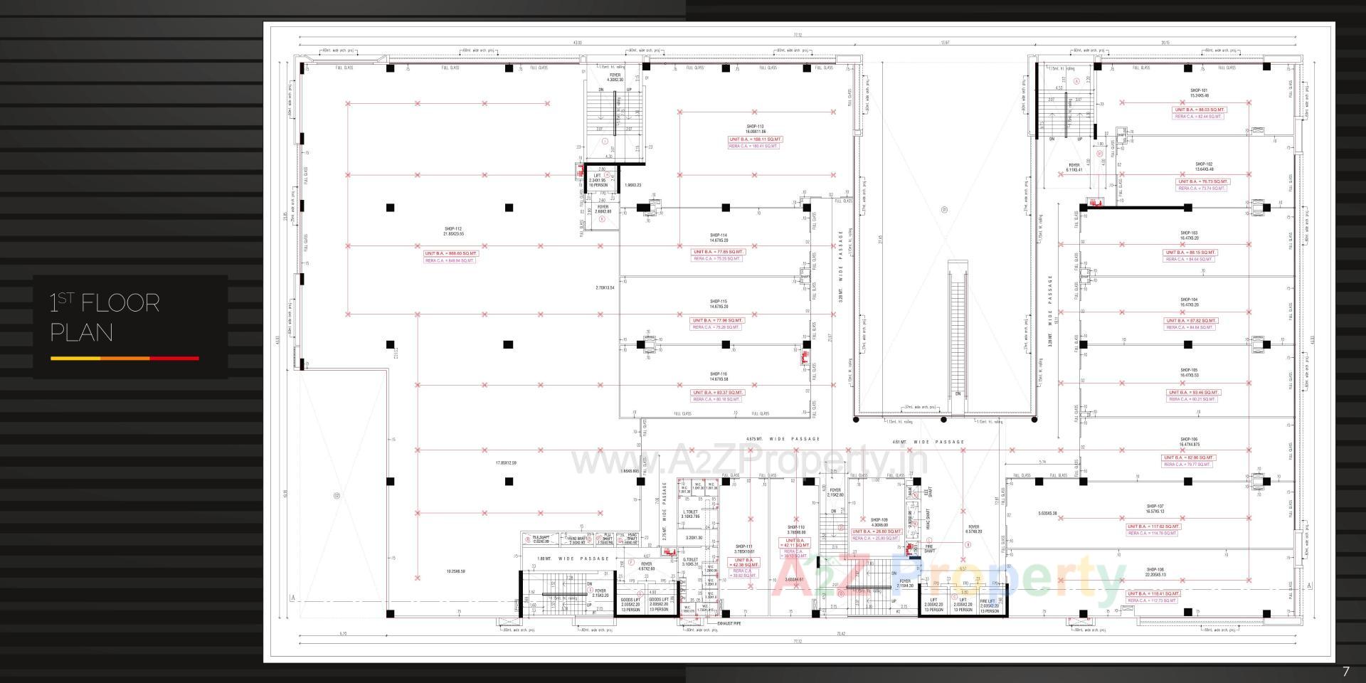 Layout of real estate project Center Point located at Khodiyar, Ahmedabad, Gujarat