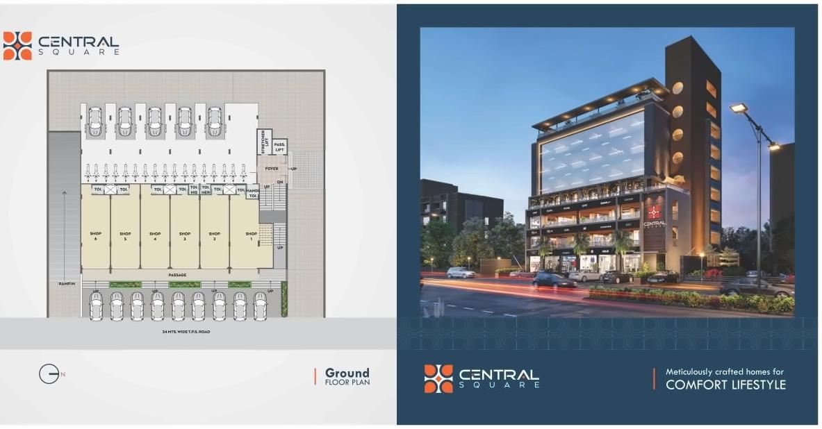 Layout of real estate project Central Square located at Sabarmati, Ahmedabad, Gujarat