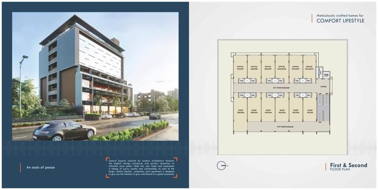 Layout of real estate project Central Square located at Sabarmati, Ahmedabad, Gujarat