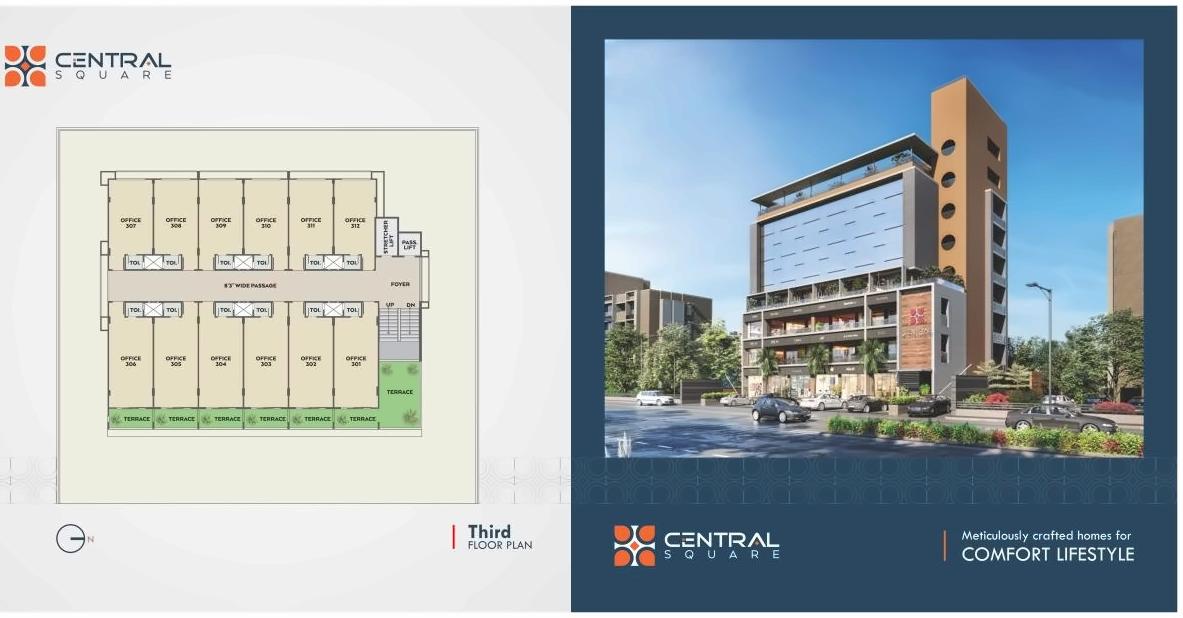 Layout of real estate project Central Square located at Sabarmati, Ahmedabad, Gujarat