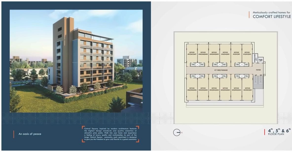 Layout of real estate project Central Square located at Sabarmati, Ahmedabad, Gujarat