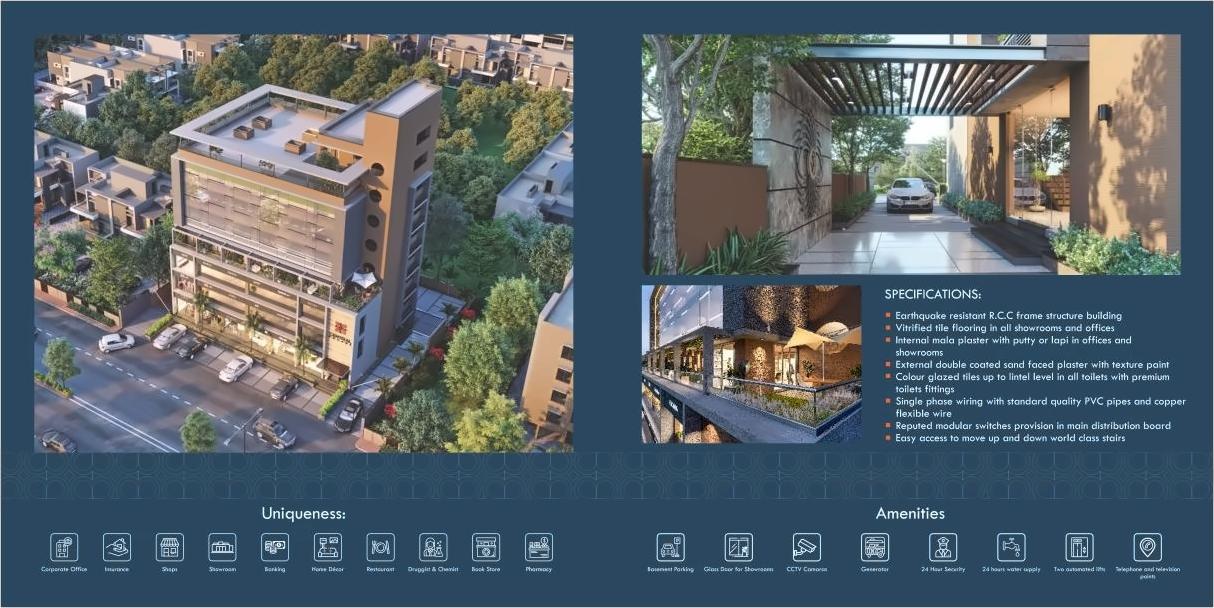 3D Elevation of real estate project Central Square located at Sabarmati, Ahmedabad, Gujarat