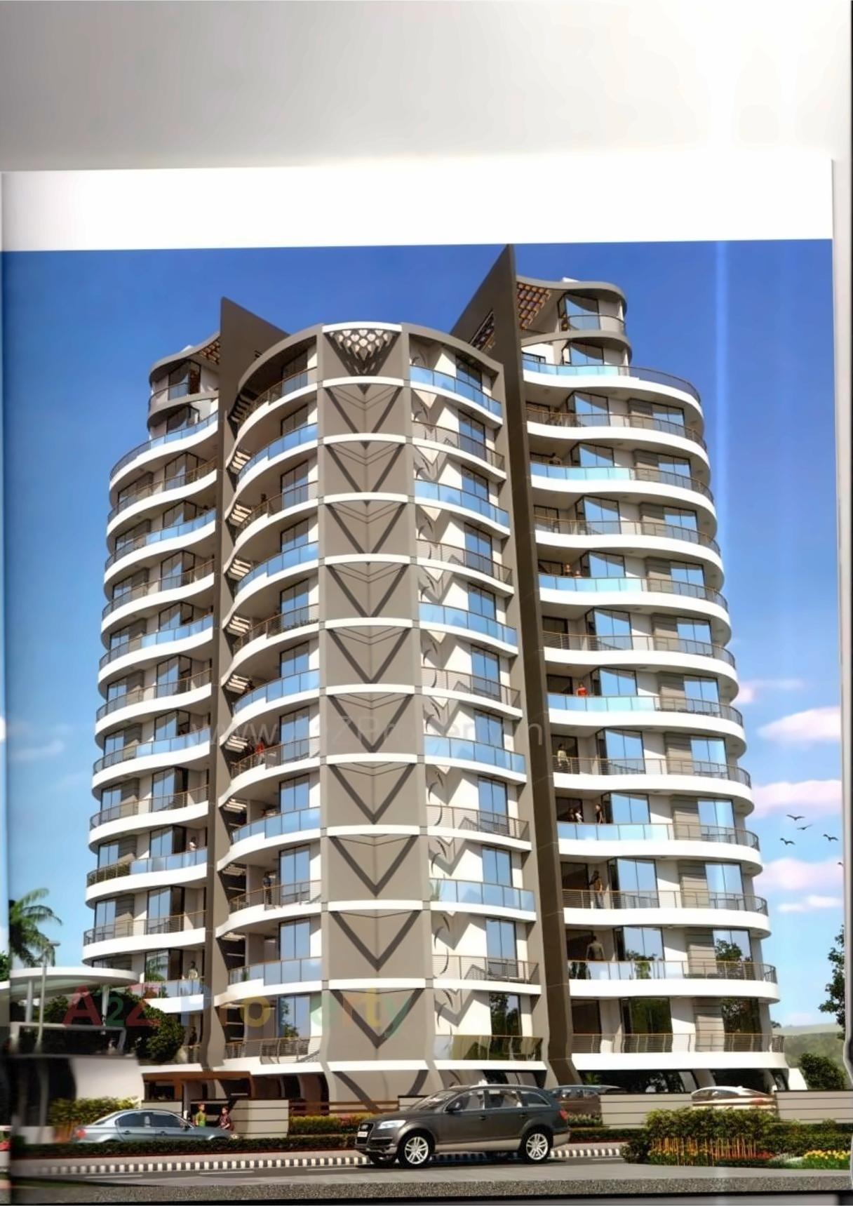 3D Elevation of real estate project Classic Lake View Tower located at City, Ahmedabad, Gujarat