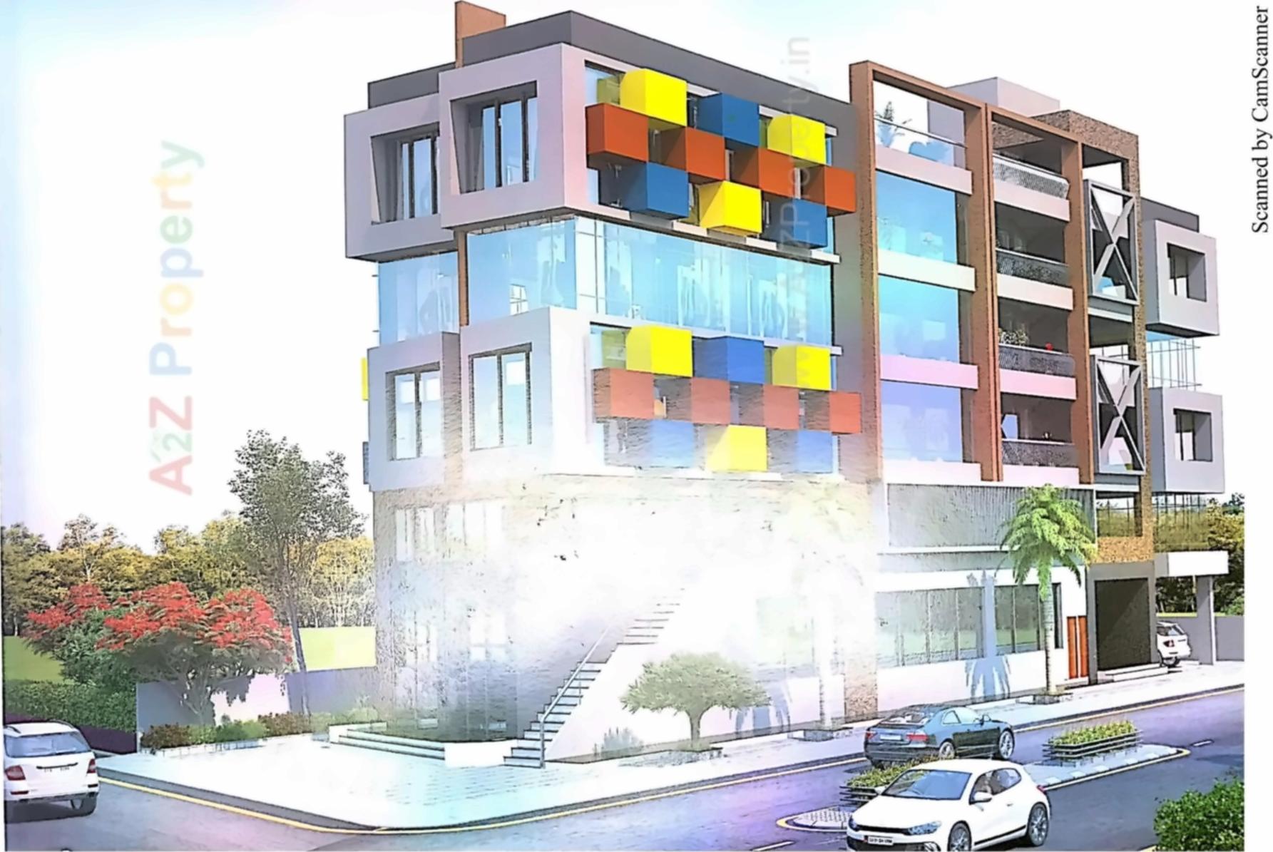3D Elevation of real estate project Colour Stone located at Bopal, Ahmedabad, Gujarat