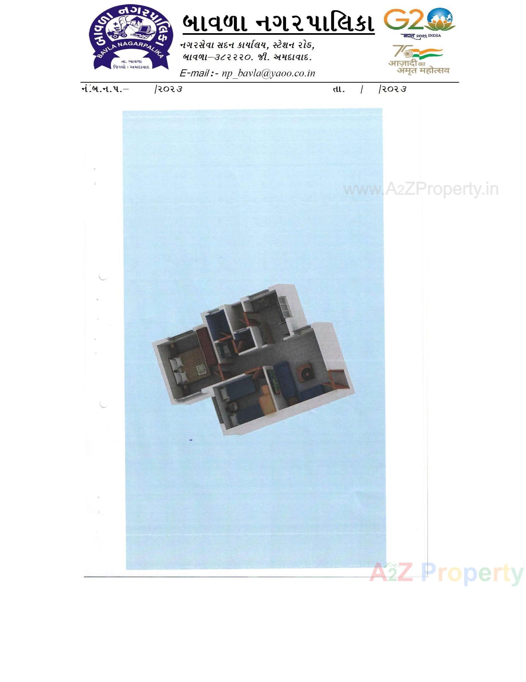 Layout of real estate project Construction Of 252 Dus Of Affordable Housing Project At Bavla City Under Pradhan Mantri Awas Yojna Tp 1_fp 1 located at Bavla, Ahmedabad, Gujarat