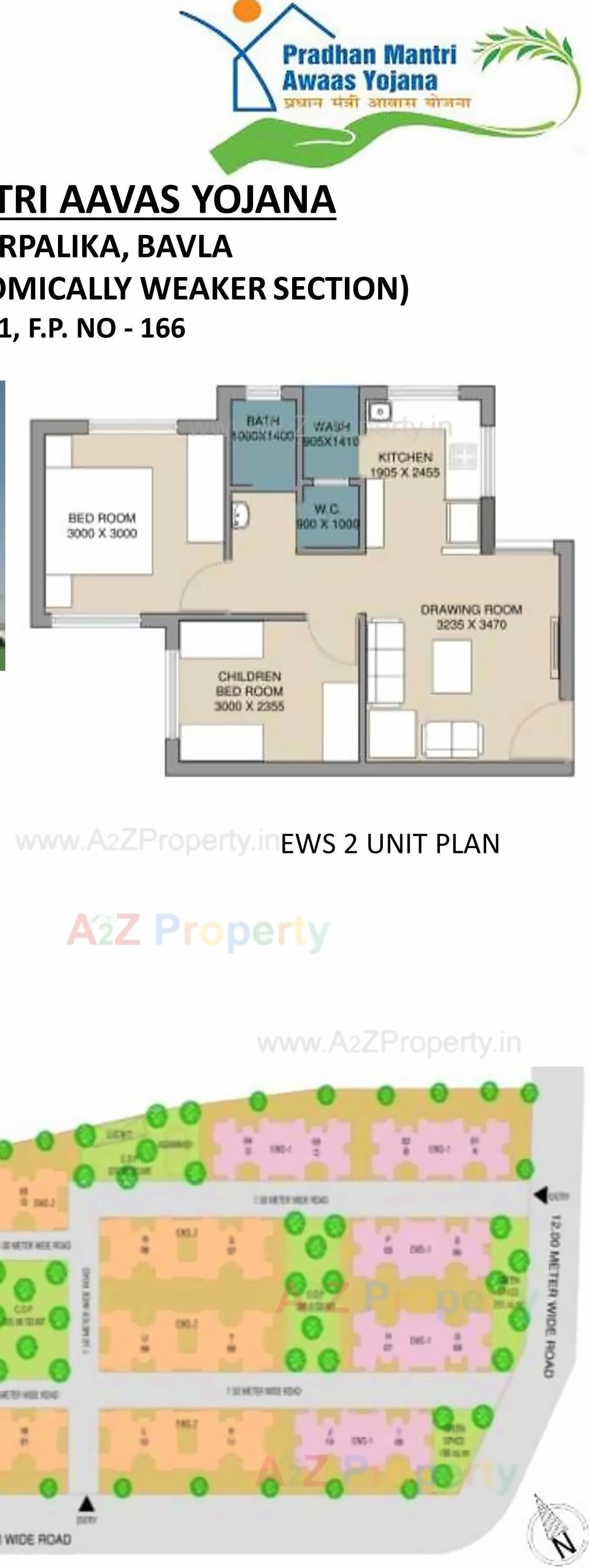 Layout of real estate project Construction Of 492 Dus Of Affordable Housing Project At Bavla City Under Pradhanmantri Awas Yojna T P  F P 1 located at Bavla, Ahmedabad, Gujarat