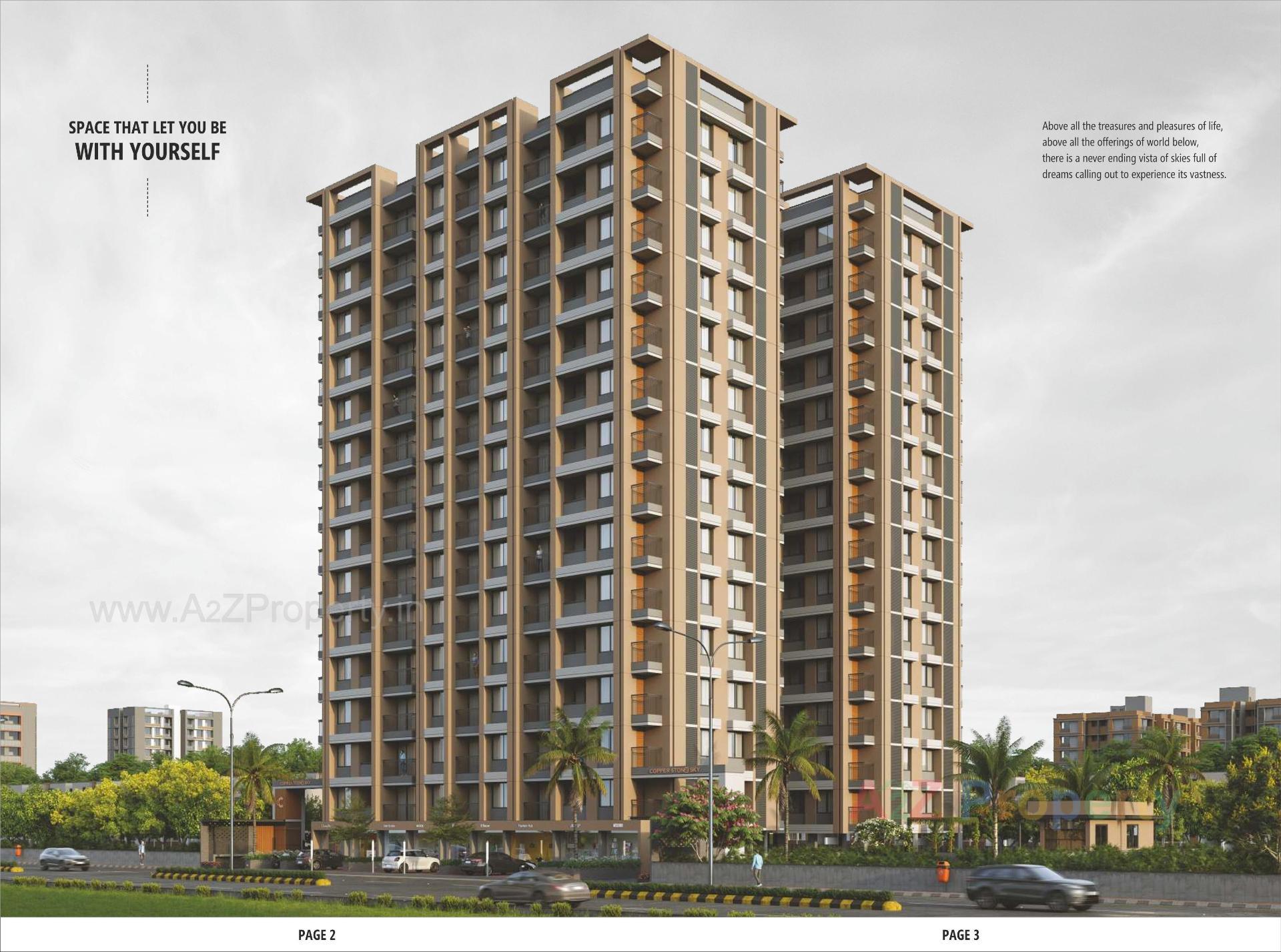 3D Elevation of real estate project Copper Stone Sky located at Billasiya, Ahmedabad, Gujarat