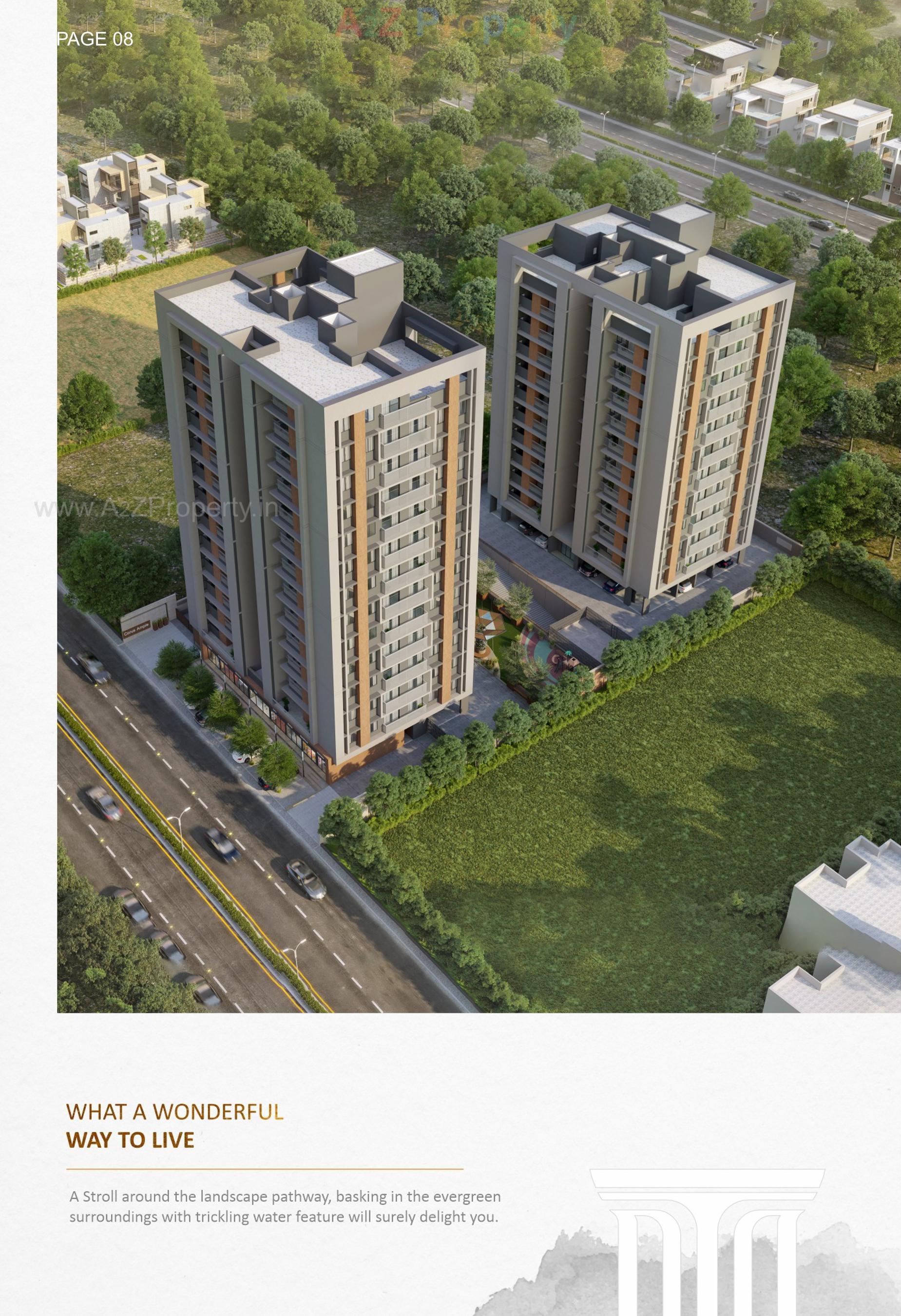 3D Elevation of real estate project Corus Ample located at Sola, Ahmedabad, Gujarat