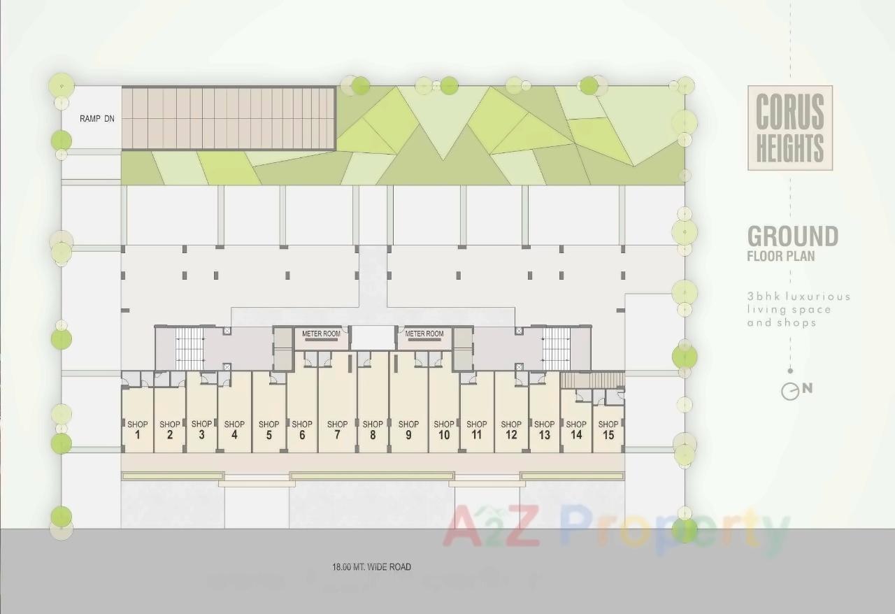 Layout of real estate project Corus Heights located at Sola, Ahmedabad, Gujarat